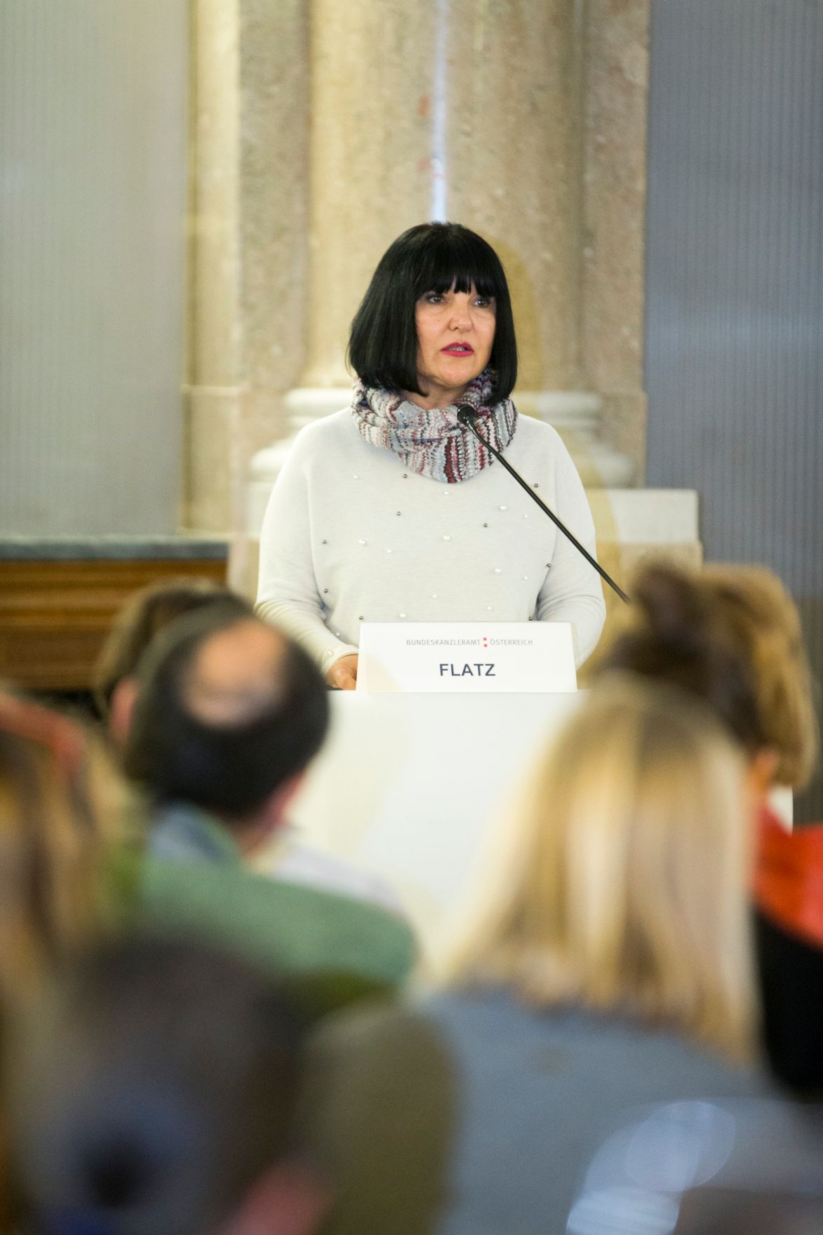 Am 13. November 2017 fand die Veranstaltung "Gender Pay Gap: Fakten, Handlungen, Ergebnisse" statt. Im Bild Sektionschefin Angelika Flatz.