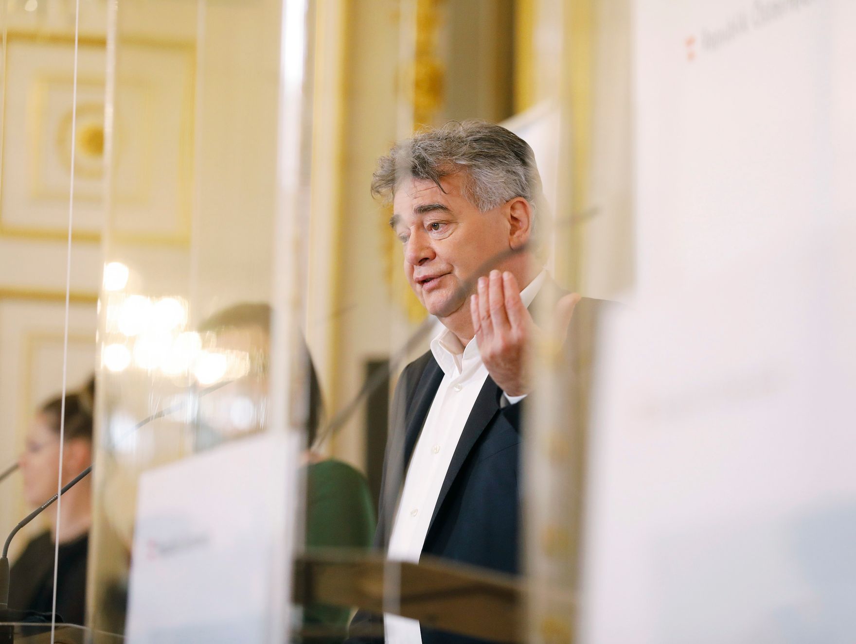 Im Bild Vizekanzler Werner Kogler beim Pressefoyer nach dem Ministerrat am 7. Oktober 2020.
