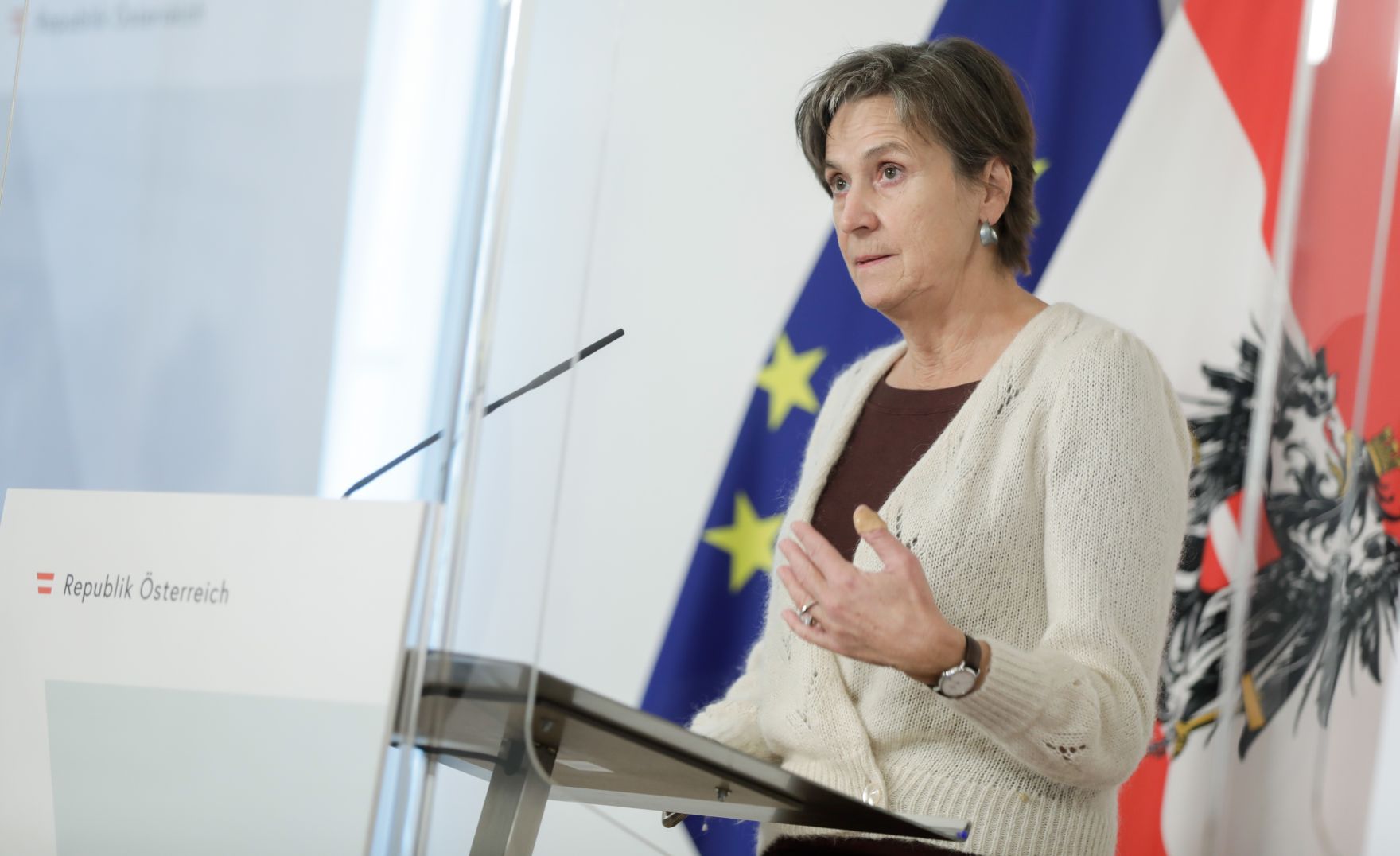 Am 14. November 2020 fand ein Pressestatement zur aktuellen Corona-Lage in &Ouml;sterrech im Bundeskanzleramt statt. Im Bild Susanne Rabady, Vizepr&auml;sidentin der &Ouml;sterreichischen Gesellschaft f&uuml;r Allgemeinmedizin.