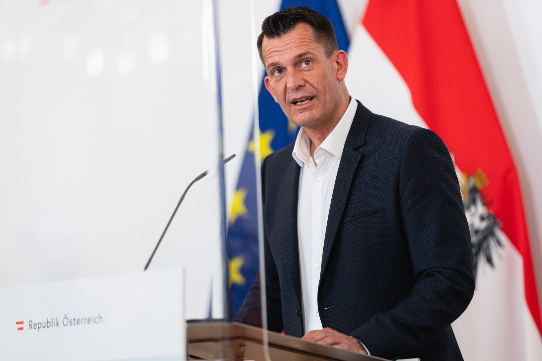 Im Bild Bundesminister Wolfgang M&uuml;ckstein nach dem Ministerrat am 9. Juni 2021.