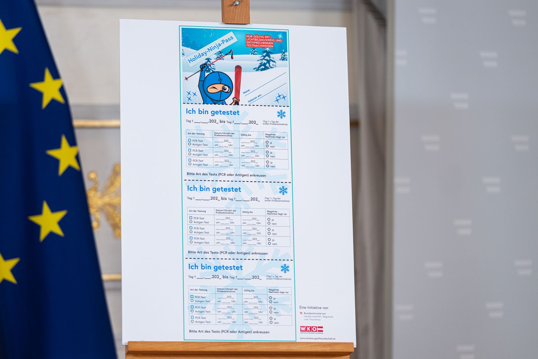 Am 17. Dezember 2021 fand eine Pressekonferenz zum Ninja-Pass f&uuml;r die Ferien mit Bundesministerin Elisabeth K&ouml;stinger und Bundesminister Martin Polaschek.