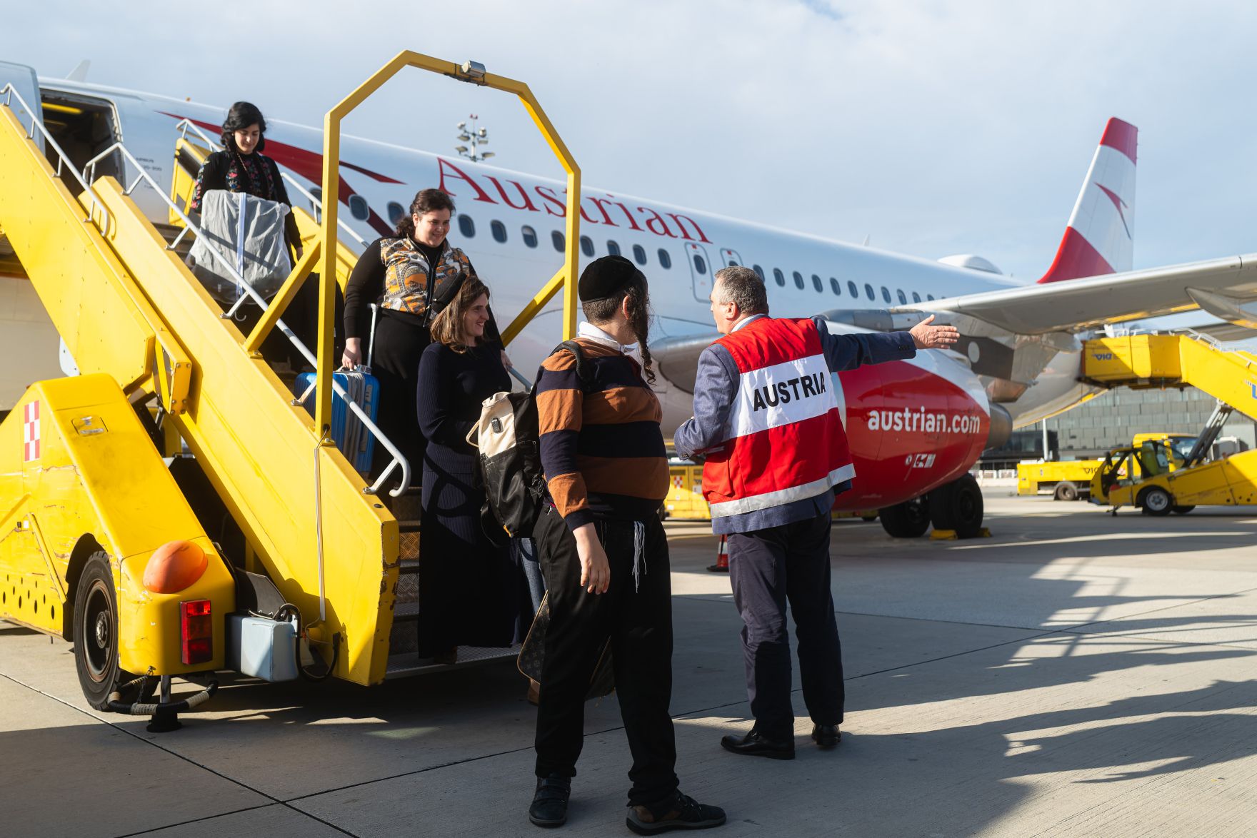 Am 12. Oktober 2023 landete der erste Evakuierungsflug f&uuml;r &Ouml;sterreicherinnen und &Ouml;sterreicher aus Israel am Flughafen Schwechat.