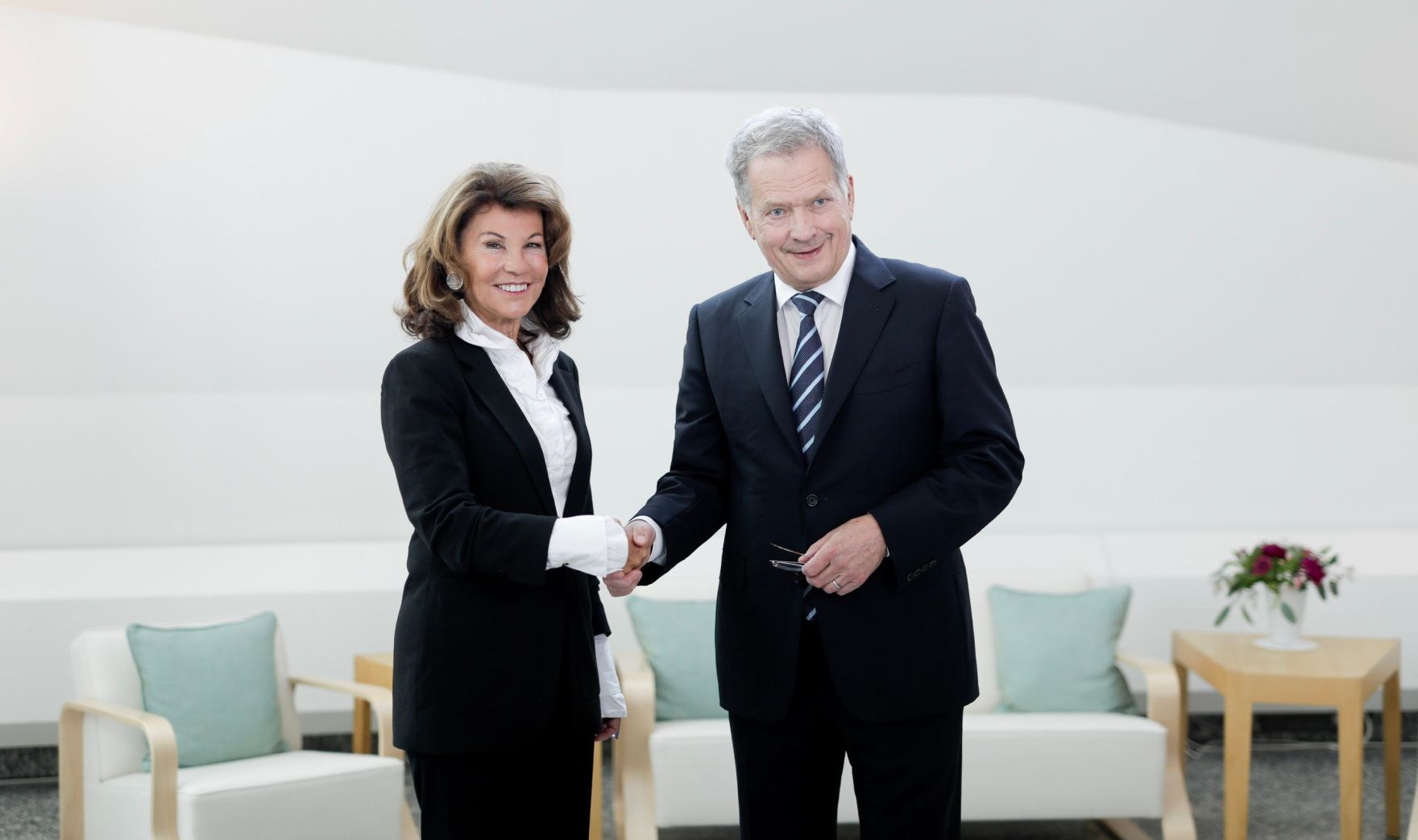 Am 16. September 2019 fand die Arbeitsreise von Bundeskanzlerin Brigitte Bierlein (l.) in Helsinki statt. Im Bild mit dem finnischen Pr&auml;sident Sauli Niinist&ouml; (r.).