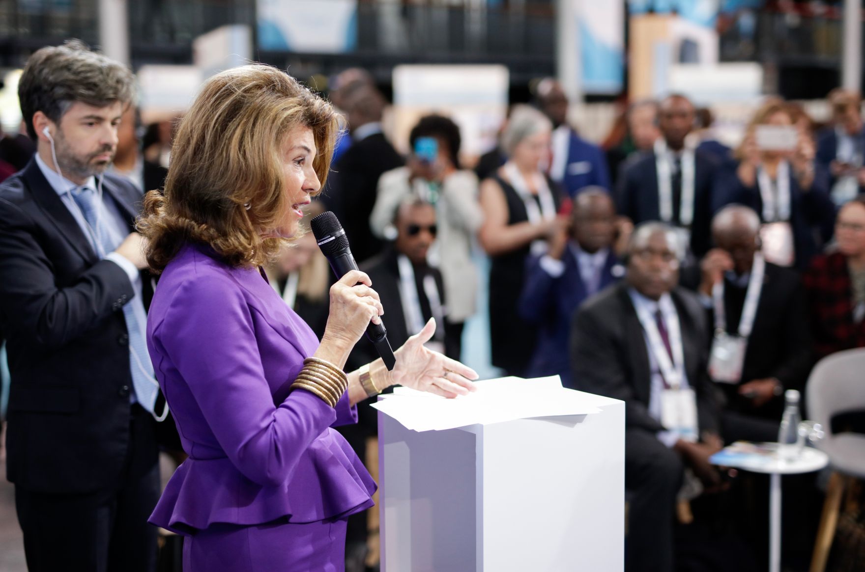 Am 12. November 2019 nahm Bundeskanzlerin Brigitte Bierlein (im Bild) am 2. Pariser Friedenforum teil.