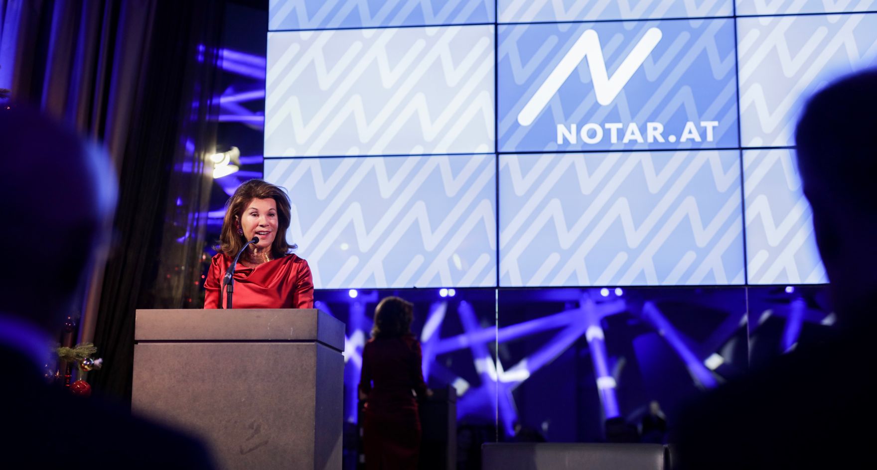 Am 27. November 2019 nahm Bundeskanzlerin Brigitte Bierlein (im Bild) an der Einf&uuml;hrung des neuen Notariatskammer Pr&auml;sidenten Michael Umfahrer teil.