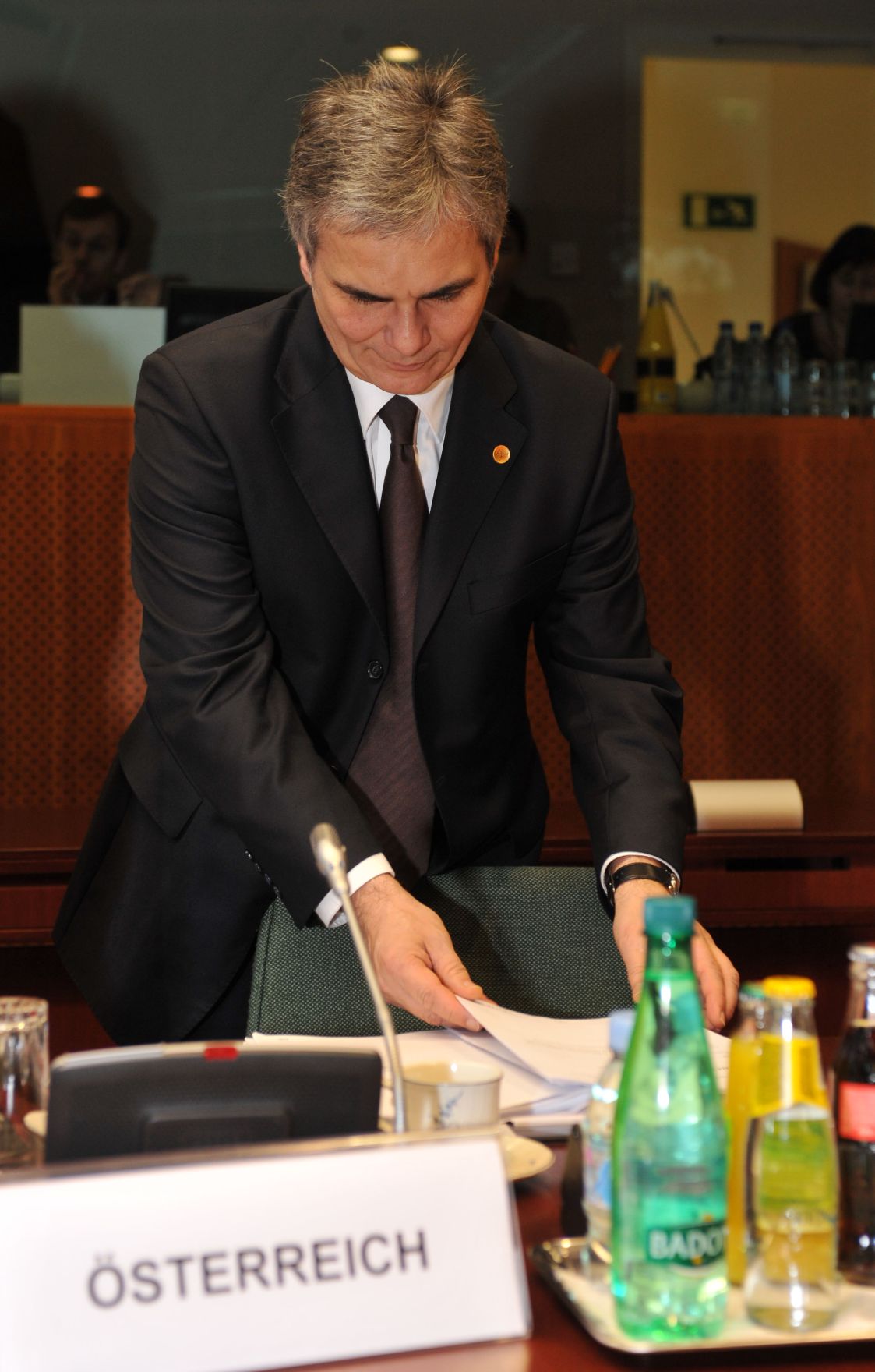 Freitag, den 12. Dezember 2008 endete in Br&uuml;ssel, Belgien die Wintertagung des Europ&auml;ischen Rates der EU-Staats- und Regierungschefs und Au&szlig;enminister. Im Bild &Ouml;sterreichs Bundeskanzler Werner Faymann.