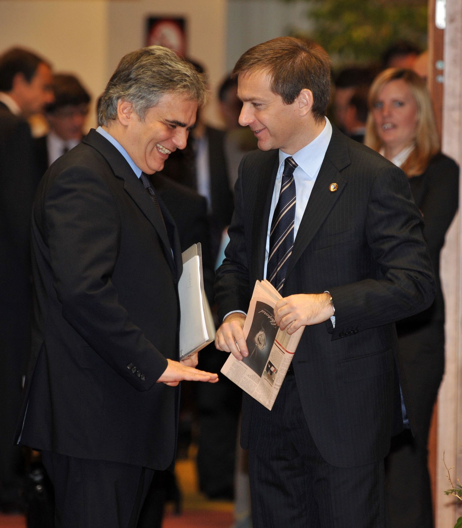 Freitag, den 11. Dezember 2009 endete in Br&uuml;ssel, Belgien die 2-t&auml;gige Tagung des Europ&auml;ischen Rates der EU-Staats- und Regierungschefs unter schwedischem Vorsitz. Im Bild &Ouml;sterreichs Bundeskanzler Werner Faymann (L) mit Ungarns Premierminister Gordon Bajnai (R).