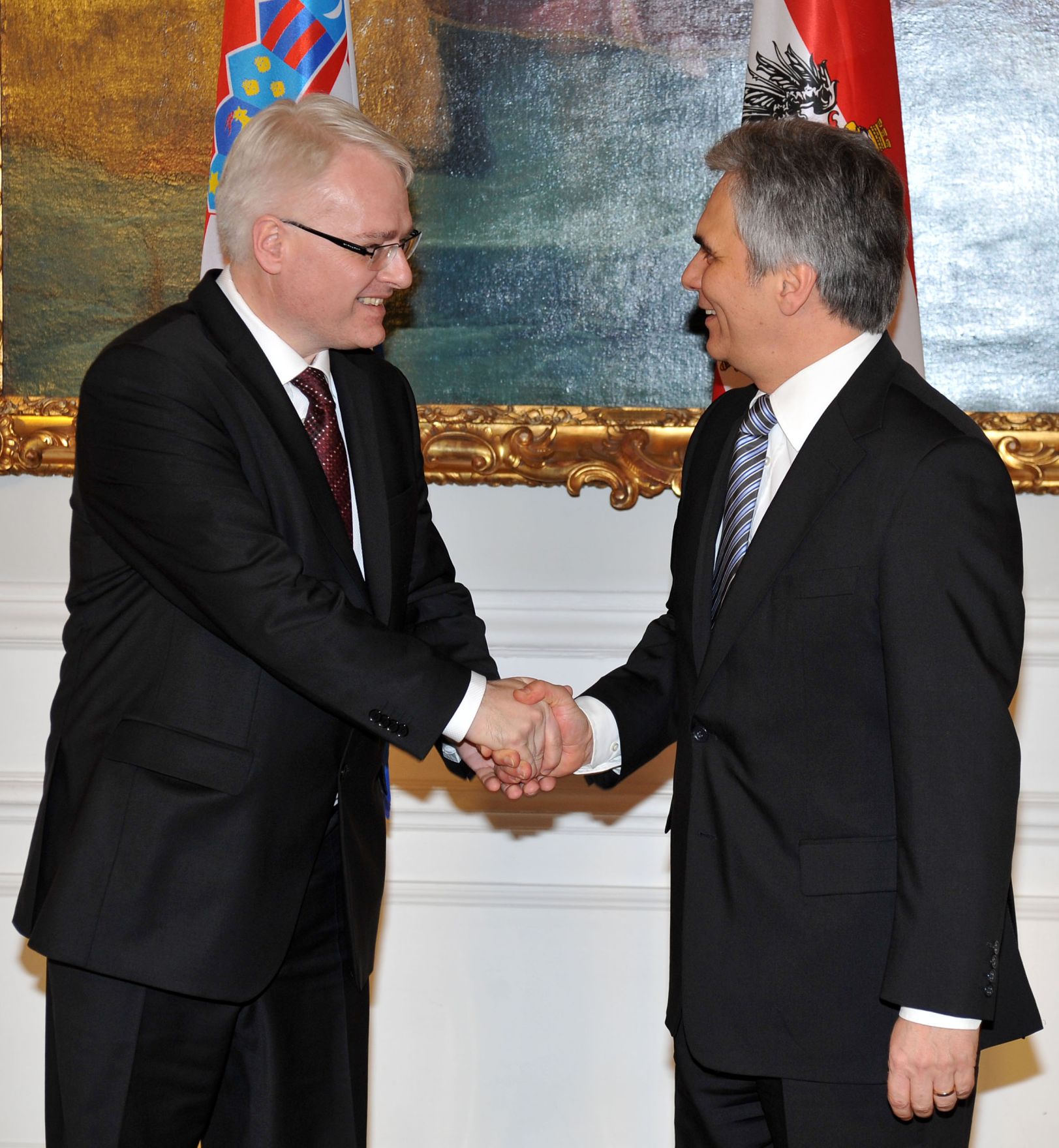 Montag, den 15. M&auml;rz 2010 traf Bundeskanzler Werner Faymann (R) im Bundeskanzleramt in Wien mit dem kroatischen Pr&auml;sidenten Ivo Josipović (L) zu politischen Gespr&auml;chen zusammen.
