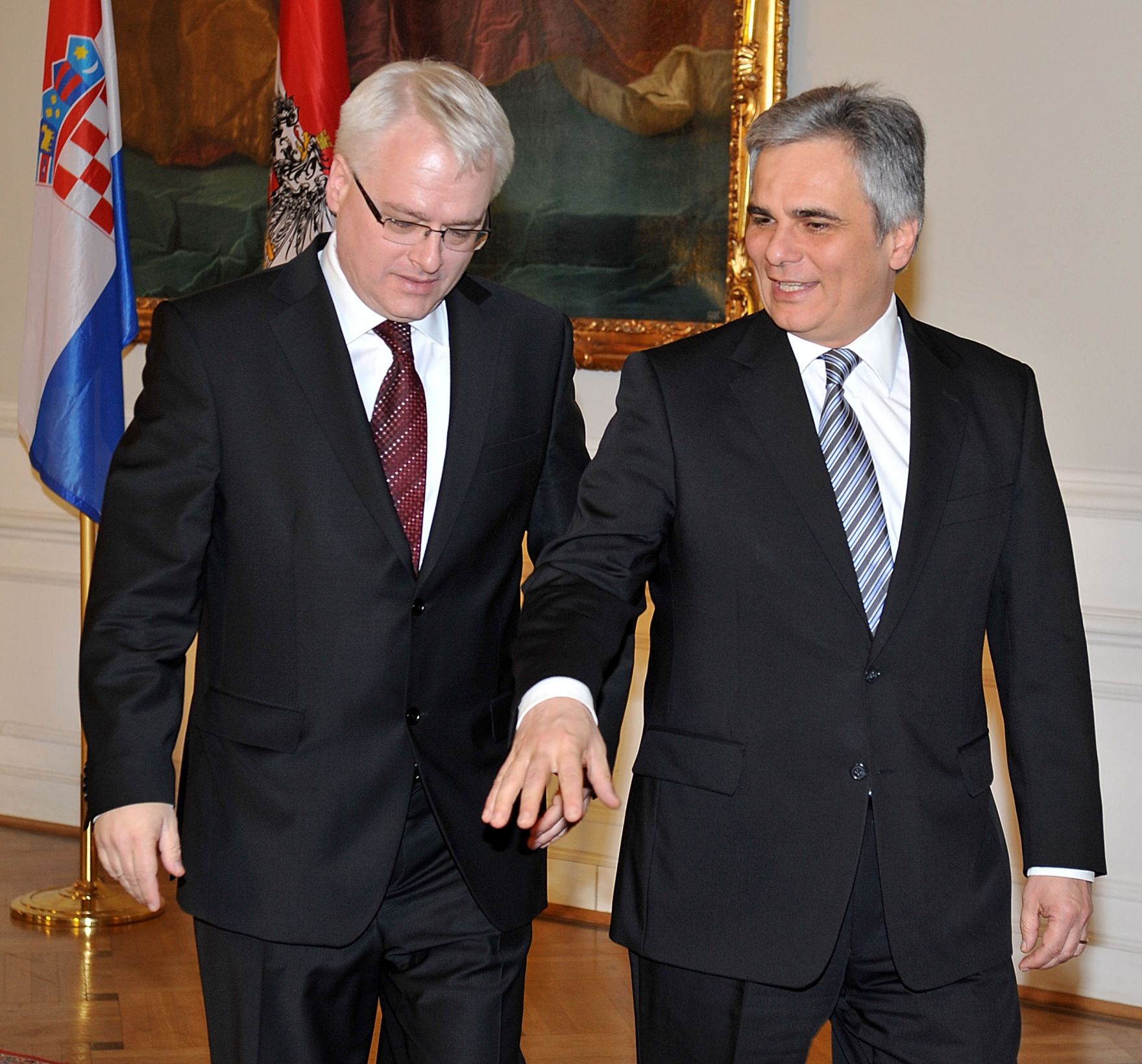Montag, den 15. M&auml;rz 2010 traf Bundeskanzler Werner Faymann (R) im Bundeskanzleramt in Wien mit dem kroatischen Pr&auml;sidenten Ivo Josipović (L) zu politischen Gespr&auml;chen zusammen.