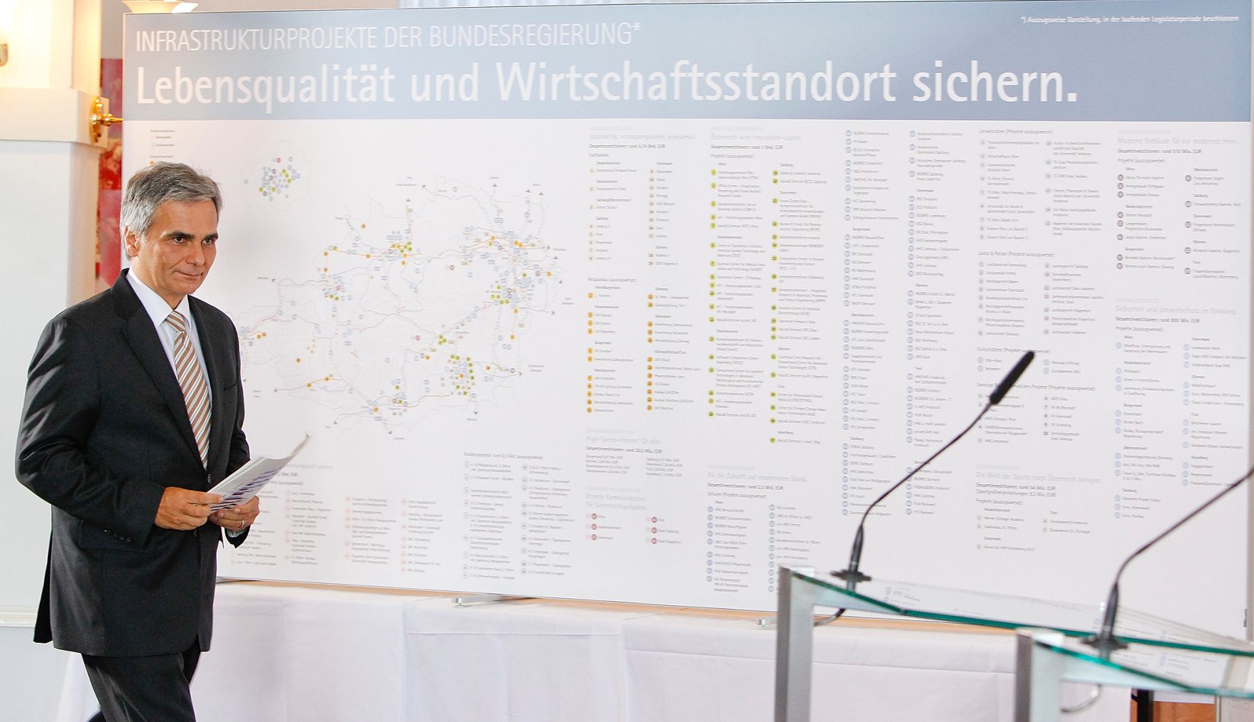 Am 30. Mai 2011 begann am Semmering die zweit&auml;gige Klausurtagung der Bundesregierung. Im Bild Bundeskanzler Werner Faymann bei der Pressekonferenz nach der 2. Arbeitssitzung.