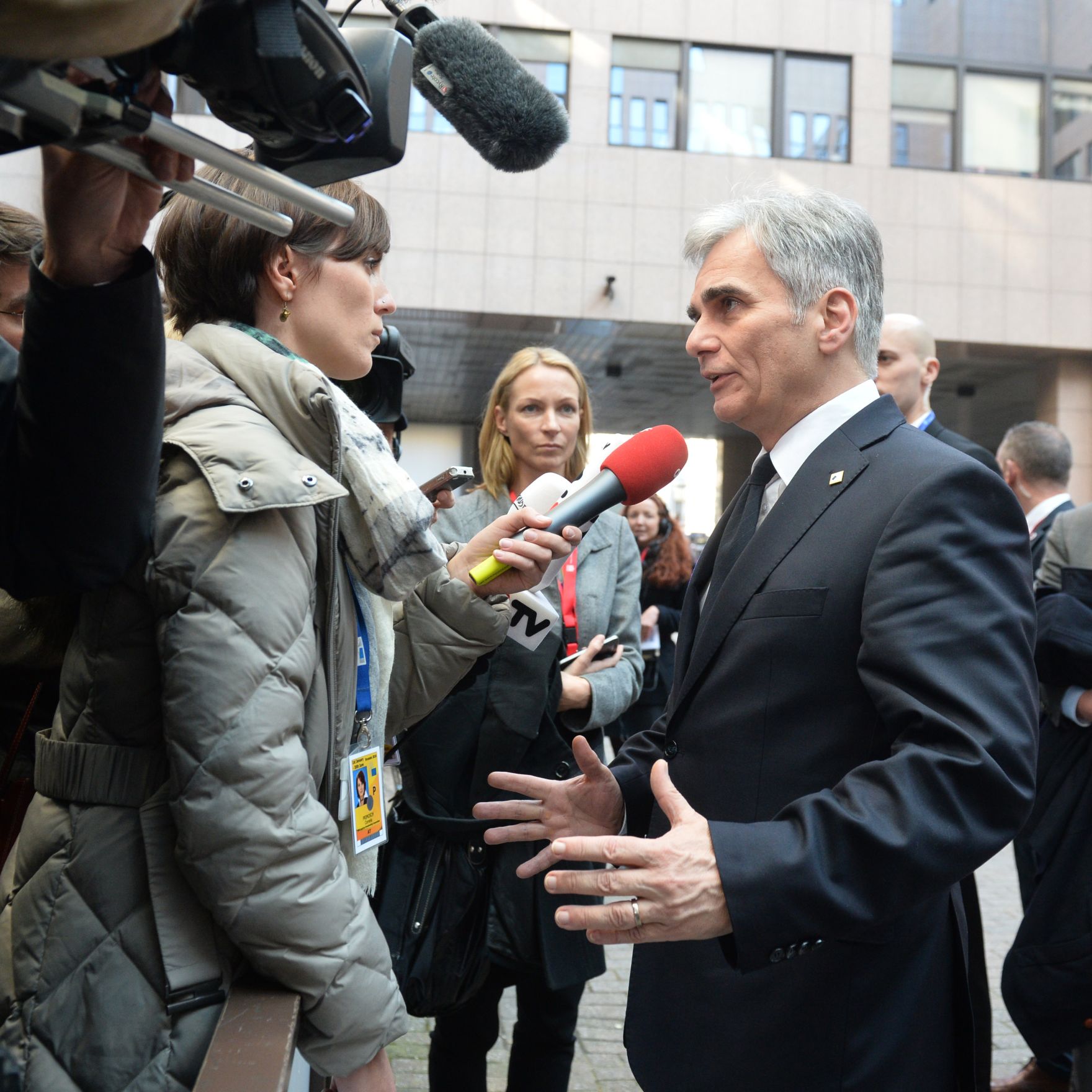 Vom 17.-18. M&auml;rz 2016 fand in Br&uuml;ssel der Europ&auml;ische Rat der Staats- und Regierungschefs statt. Im Bild Bundeskanzler Werner Faymann bei Pressestatements.