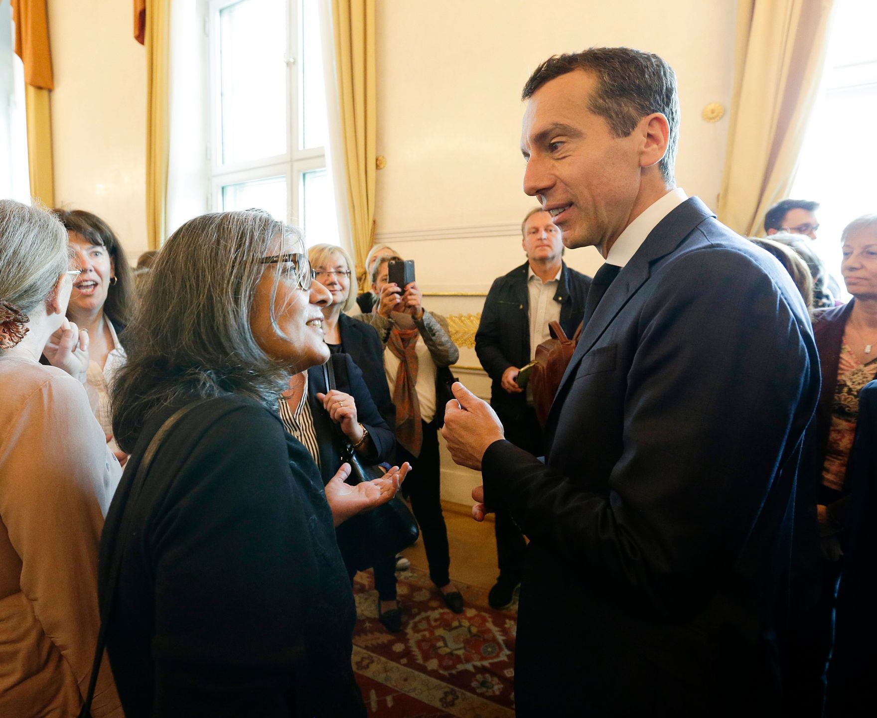 Am 18. Mai 2016 begr&uuml;&szlig;te Bundeskanzler Christian Kern die Mitarbeiter des Bundeskanzleramtes.