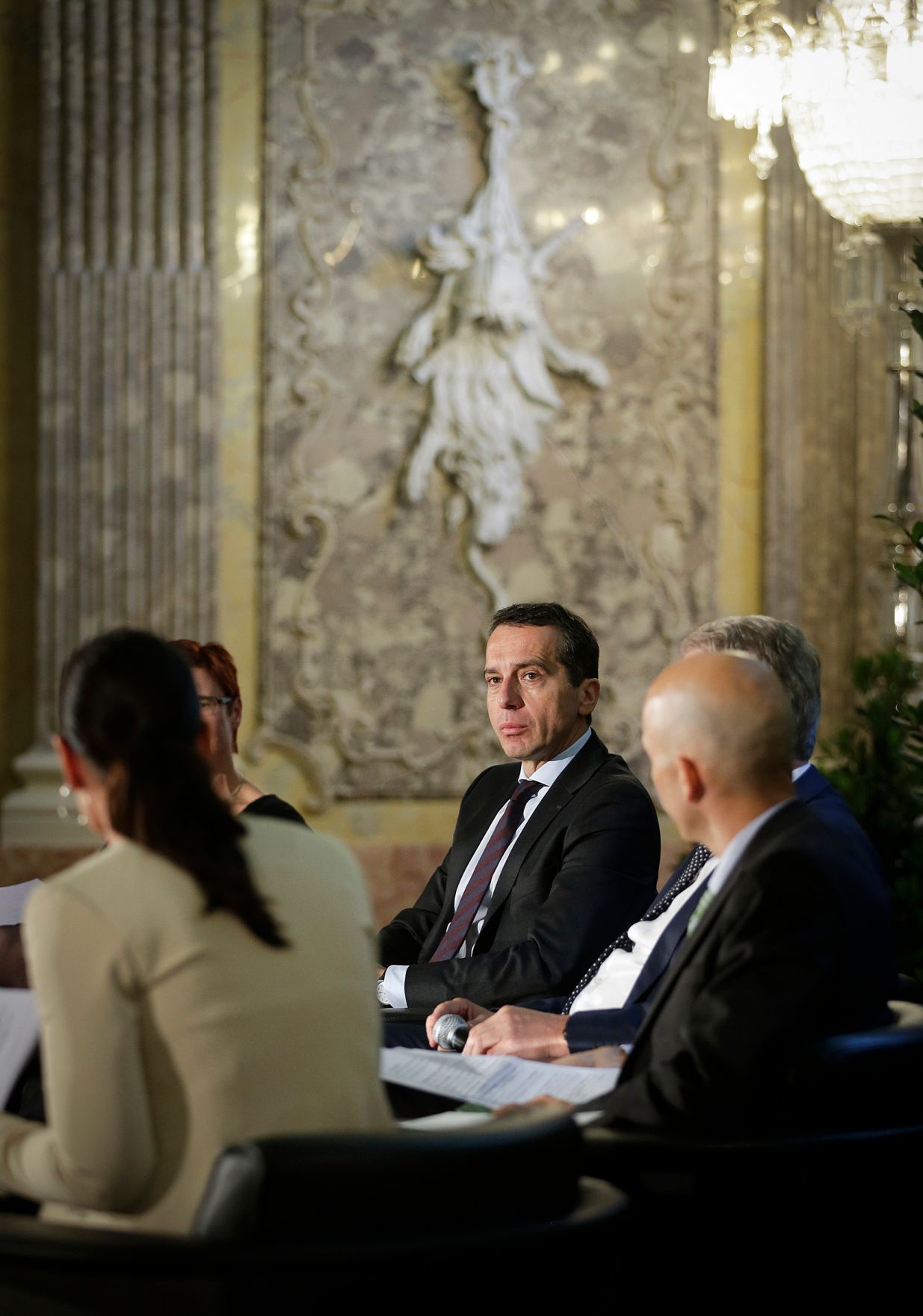 Am 4. Juli 2016 fand in der Aula der Wissenschaften eine Diskussion zum "Wirtschaftspolitischen Programm &Ouml;sterreich 2016-17" statt. Im Bild Bundeskanzler Christian Kern.