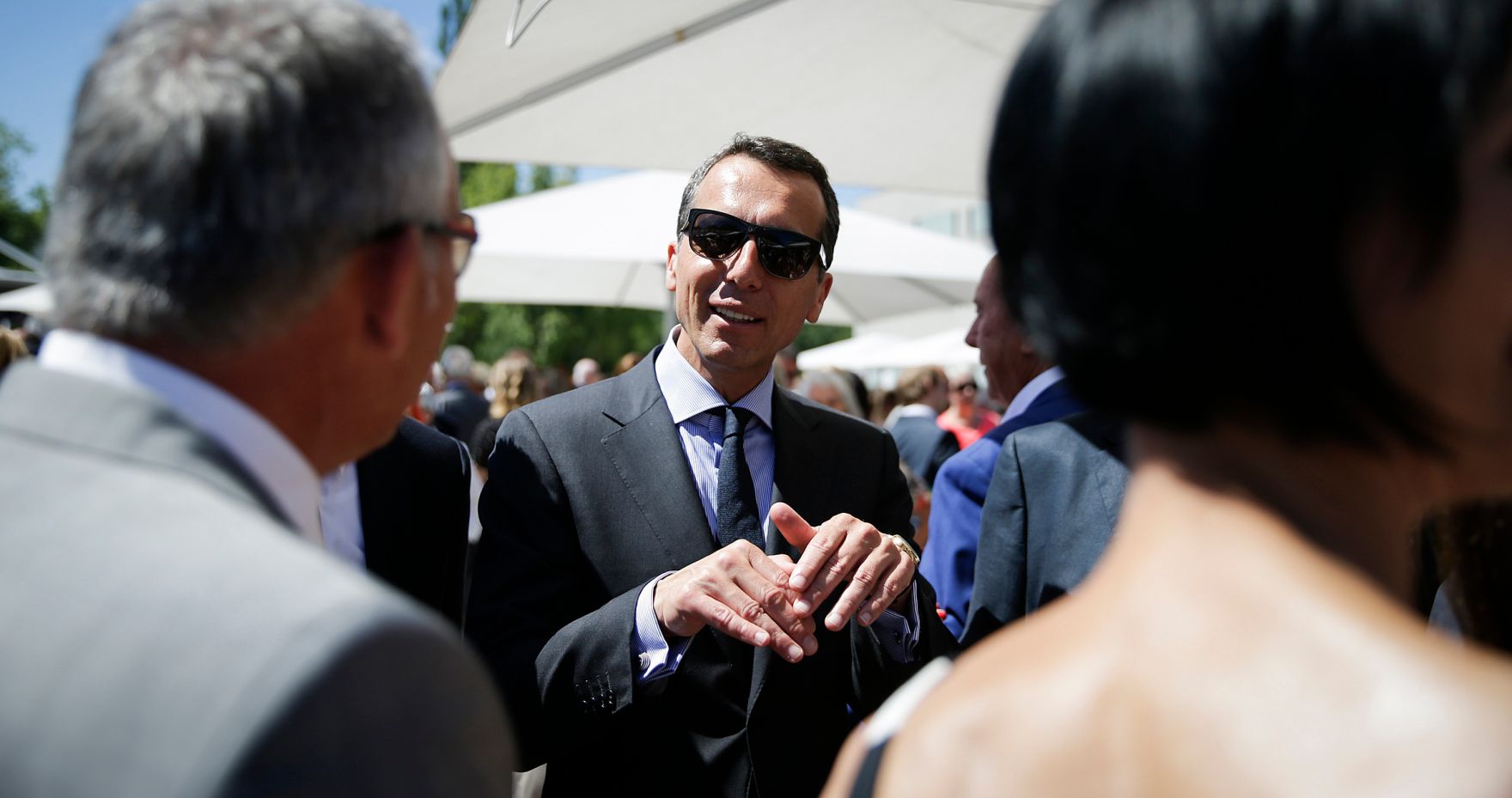 Am 20. Juli 2016 besuchte Bundeskanzler Christian Kern (im Bild) die Er&ouml;ffnung der Bregenzer Festspiele in Vorarlberg.