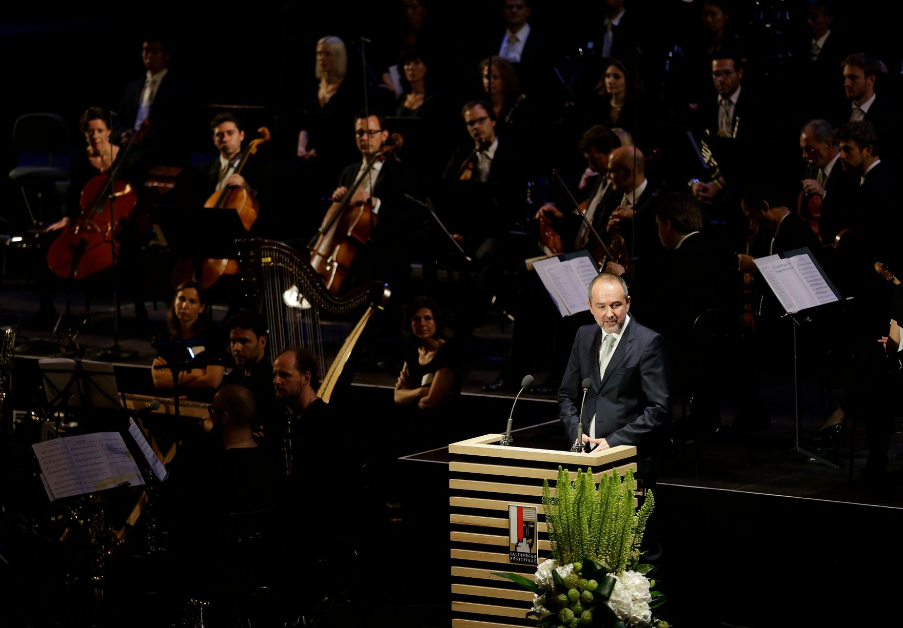 Am 28. Juli 2016 fand in der Felsenreitschule der Festakt anl&auml;sslich der Er&ouml;ffnung der 96. Salzburger Festspiele statt. Im Bild Kunst- und Kulturminister Thomas Drozda bei der Er&ouml;ffnungsrede.