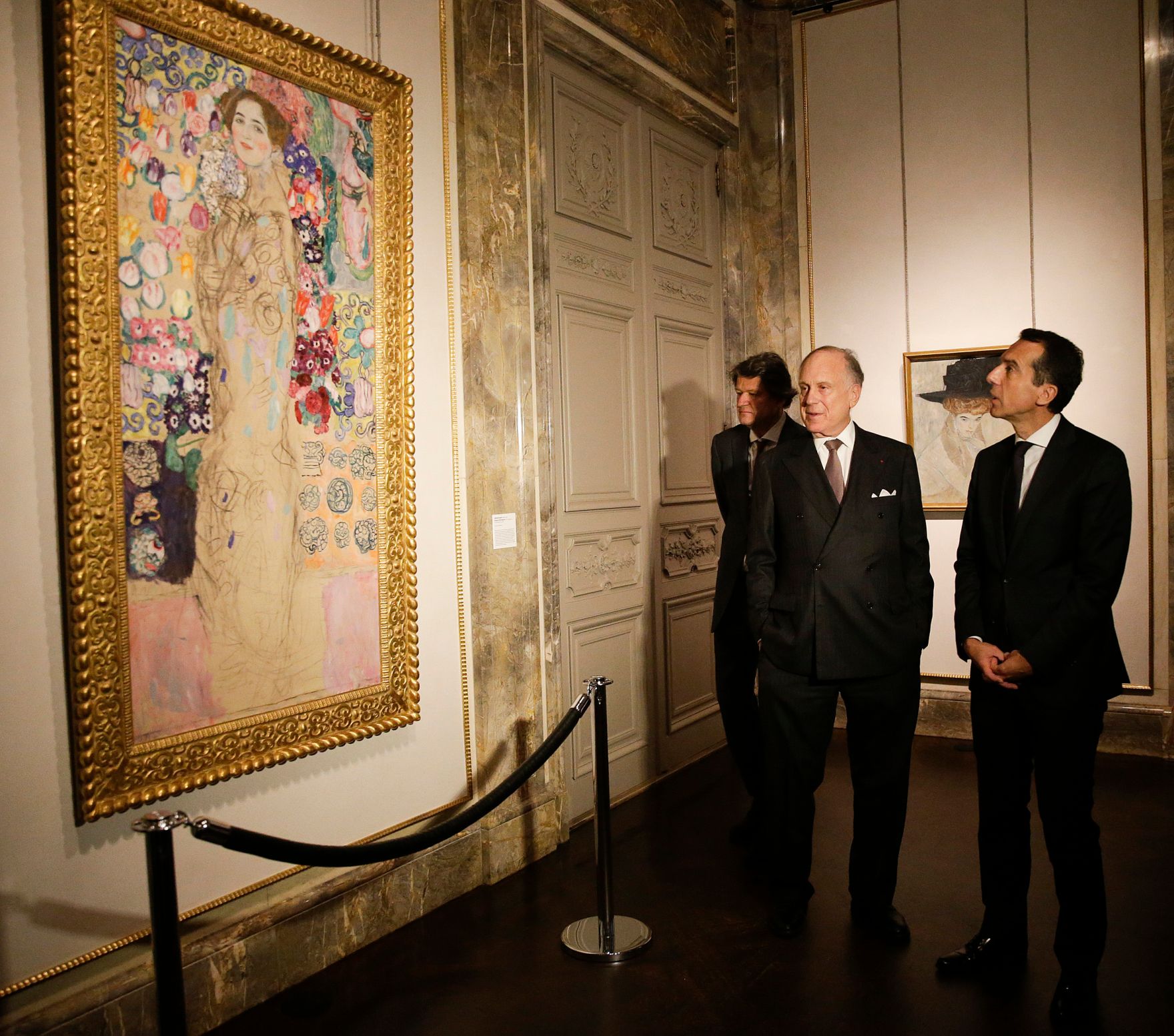 Am 20. September 2016 nahm Bundeskanzler Christian Kern (r.) am Gipfeltreffen der Vereinten Nationen zu Flucht und Migration in New York teil. Im Bild beim Besuch im Museum "Neue Galerie New York" mit Ronald Lauder (l.).