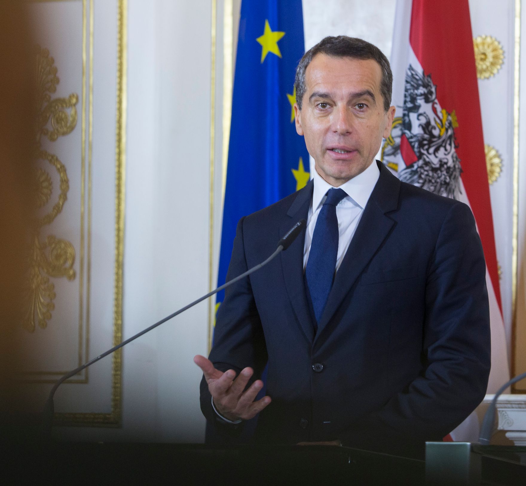 Bundeskanzler Christian Kern beim Medienbriefing &uuml;ber die Regierungssitzung am 25. Oktober 2016.