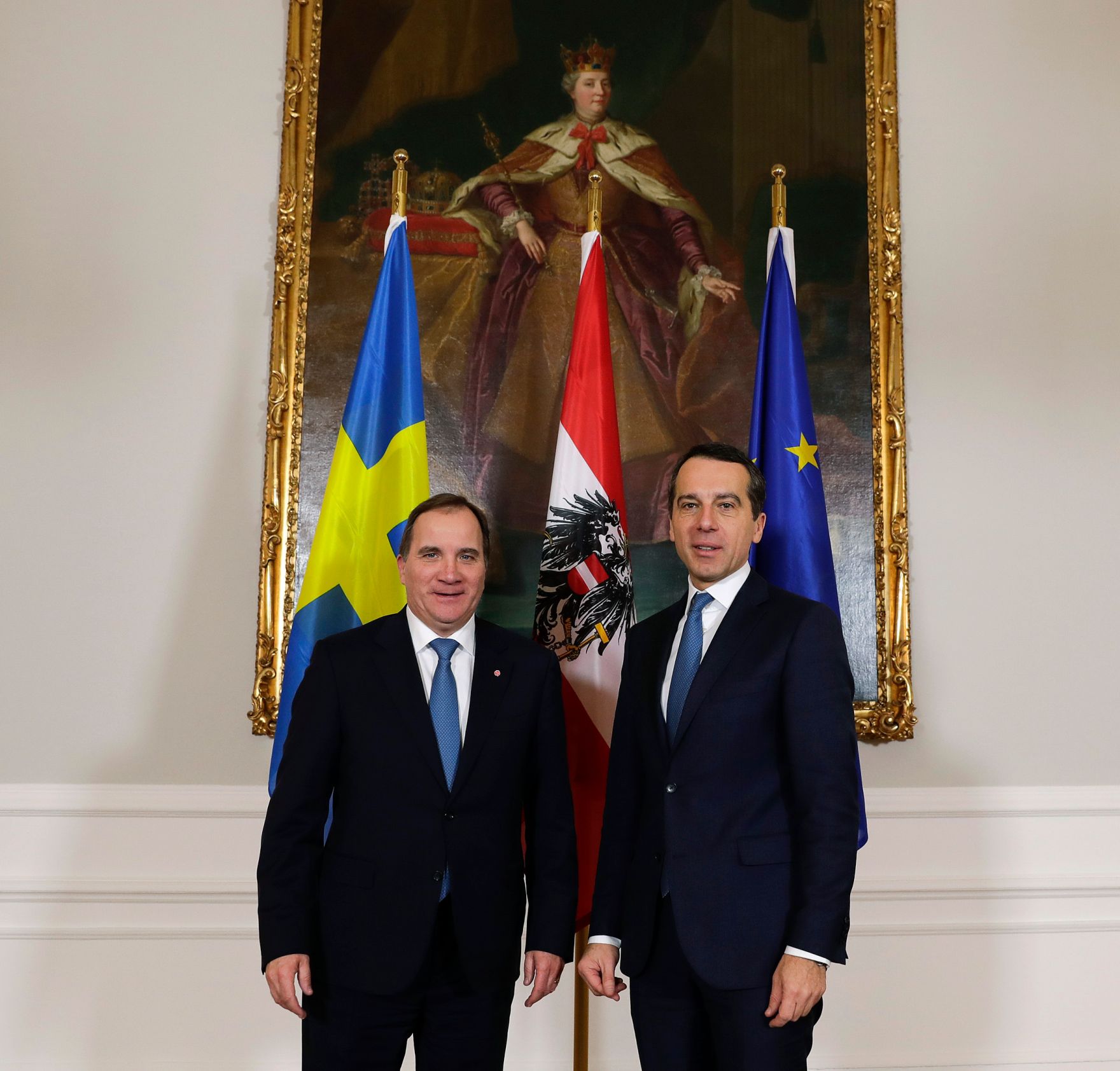 Am 29. November 2016 empfing Bundeskanzler Christian Kern (r.) den schwedischen Ministerpr&auml;sidenten Stefan L&ouml;fven (l.) zu einem Arbeitsgespr&auml;ch im Bundeskanzleramt.