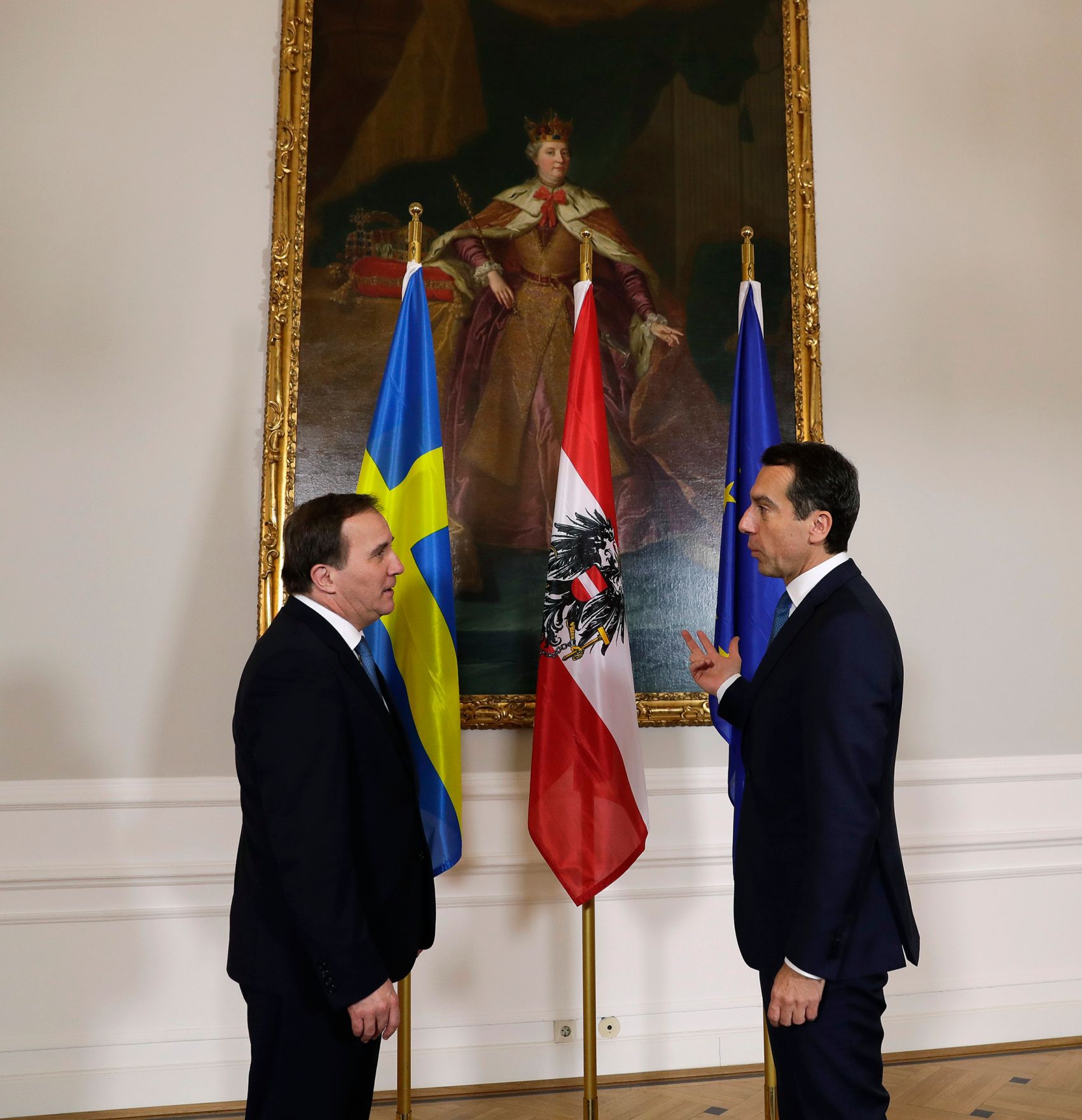 Am 29. November 2016 empfing Bundeskanzler Christian Kern (r.) den schwedischen Ministerpr&auml;sidenten Stefan L&ouml;fven (l.) zu einem Arbeitsgespr&auml;ch im Bundeskanzleramt.