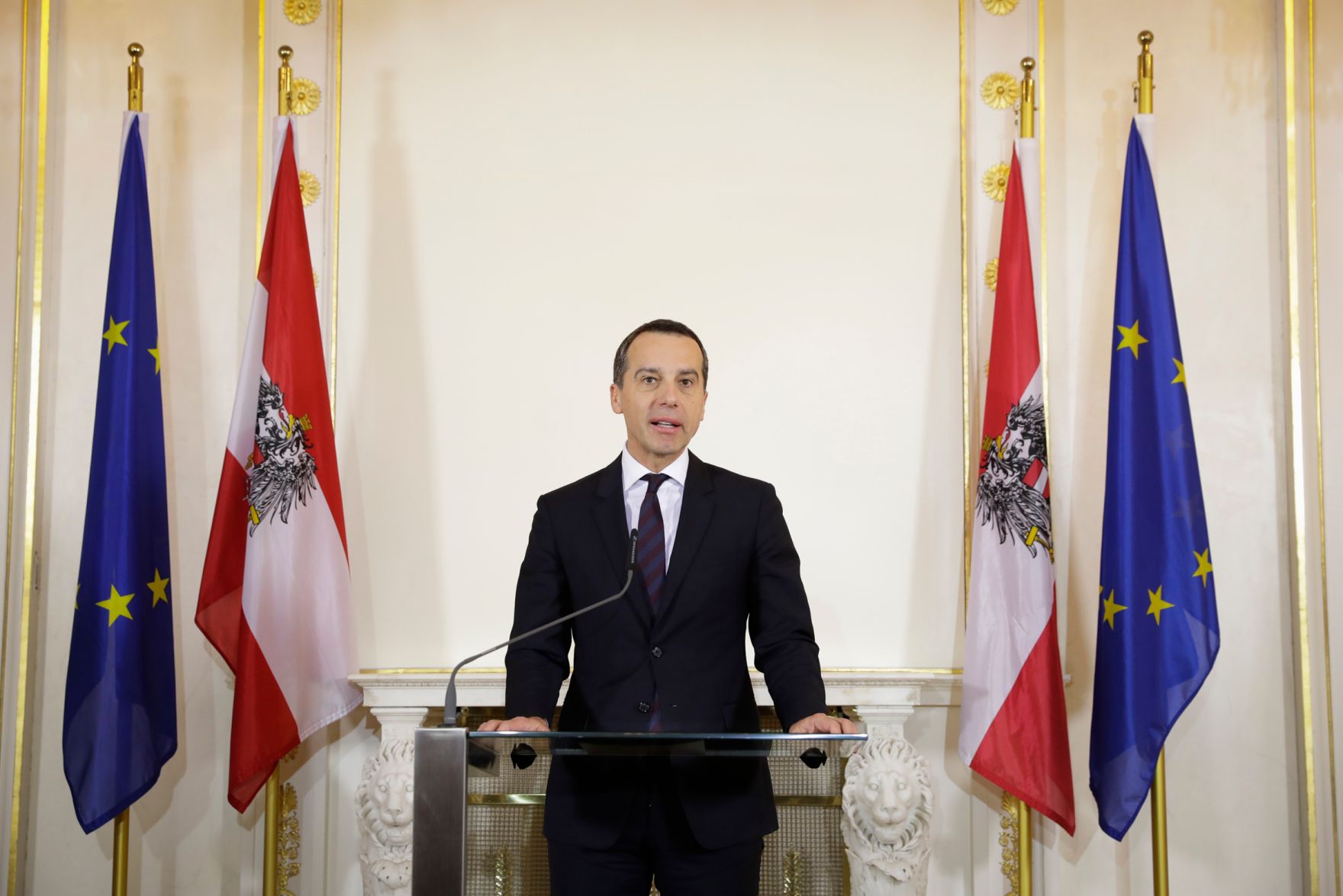 Am 4. Dezember 2016 gab Bundeskanzler Christian Kern ein Pressestatement zum Ausgang der Bundespr&auml;sidentenwahl.