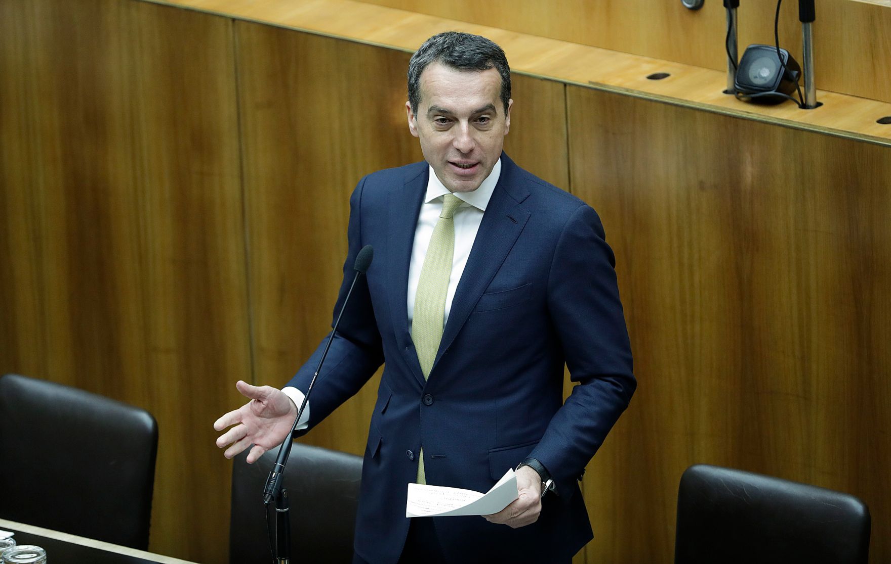 Am 31. J&auml;nner 2017 stellte Bundeskanzler Christian Kern (im Bild) im Nationalrat im Parlament das Arbeitsprogramm der Bundesregierung vor.
