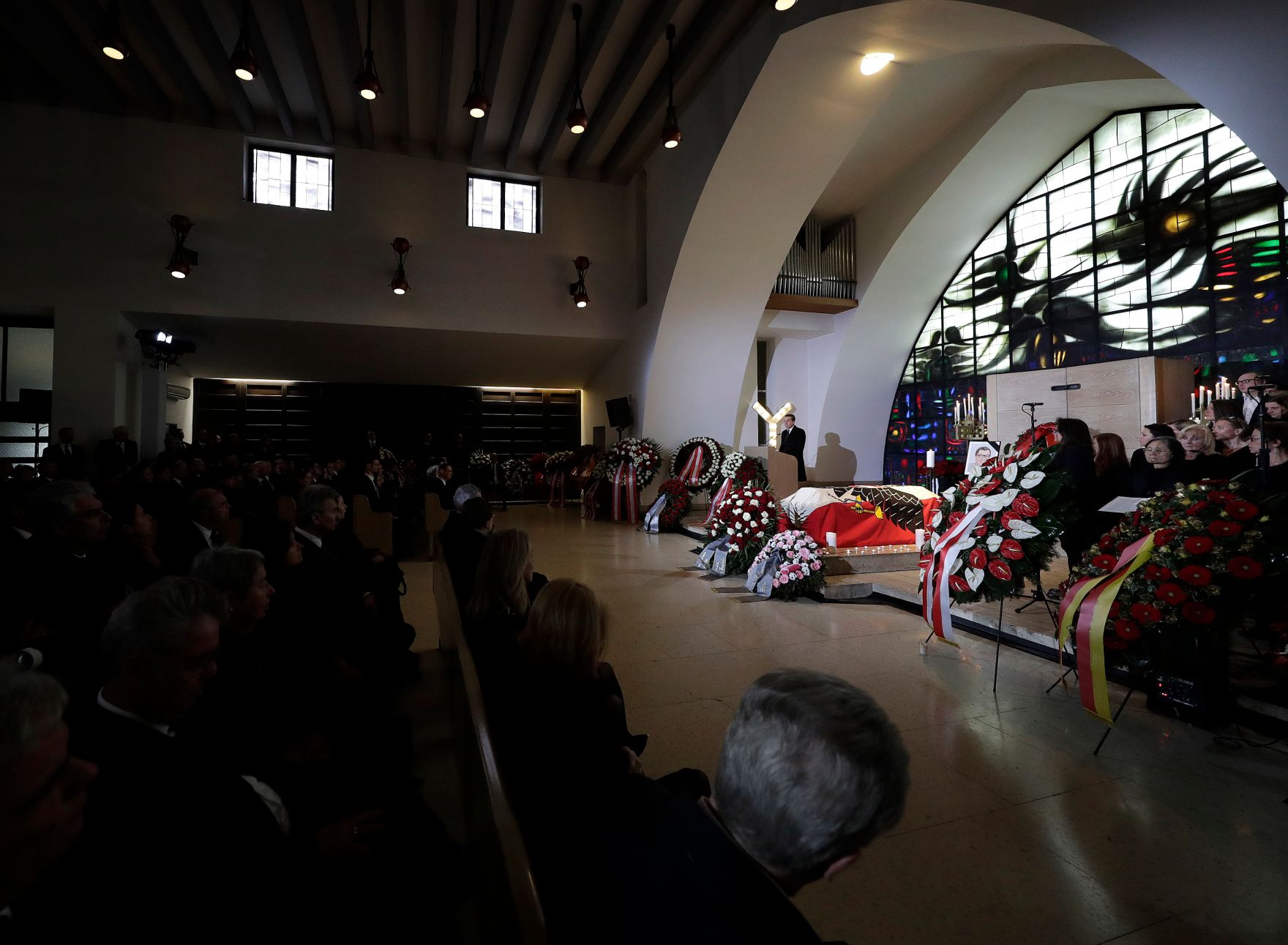 Am 5. M&auml;rz 2017 fand die Trauerfeier f&uuml;r Bundesministerin Sabine Oberhauser statt. Im Bild Bundeskanzler Christian Kern.