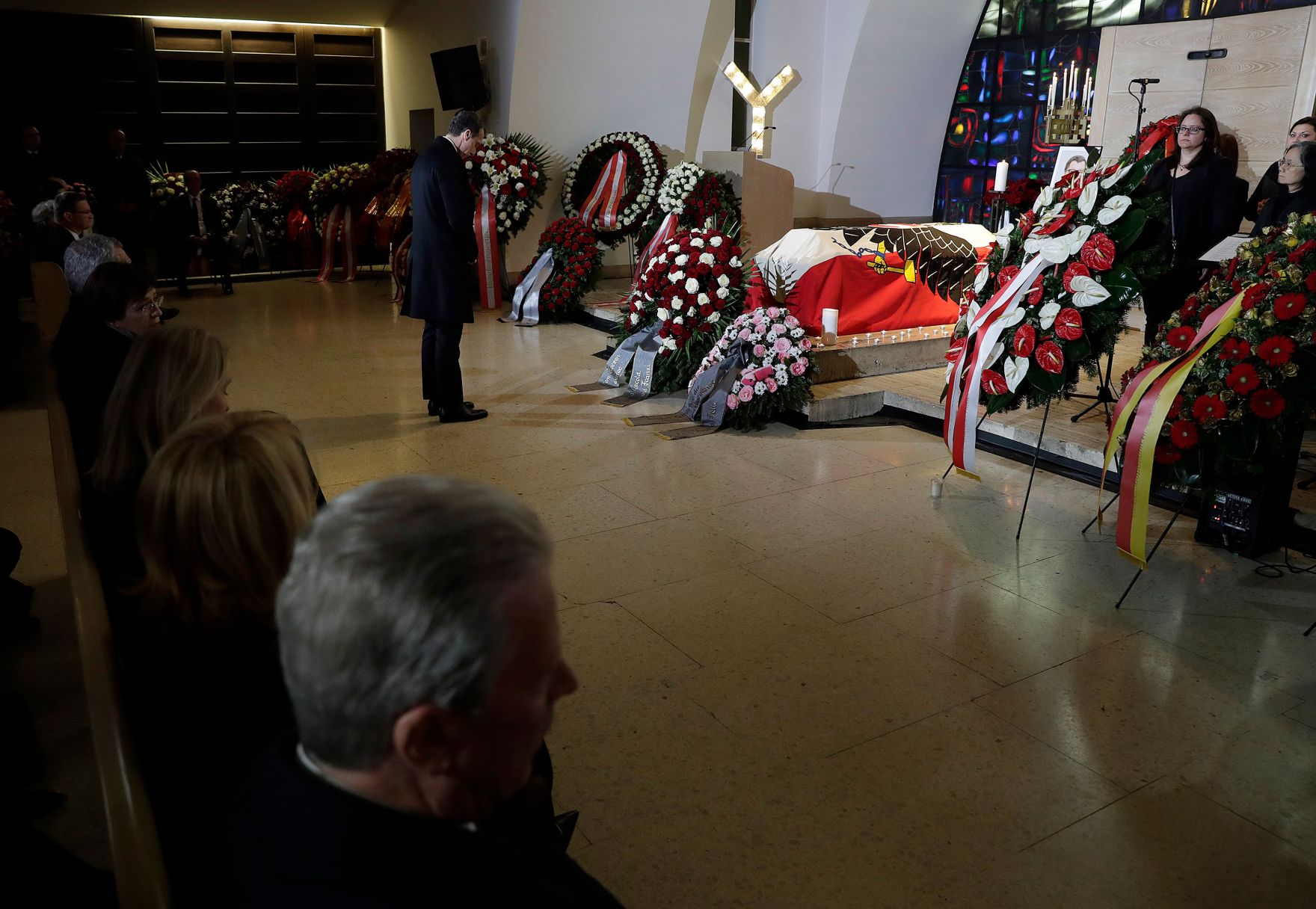 Am 5. M&auml;rz 2017 fand die Trauerfeier f&uuml;r Bundesministerin Sabine Oberhauser statt. Im Bild Bundeskanzler Christian Kern.