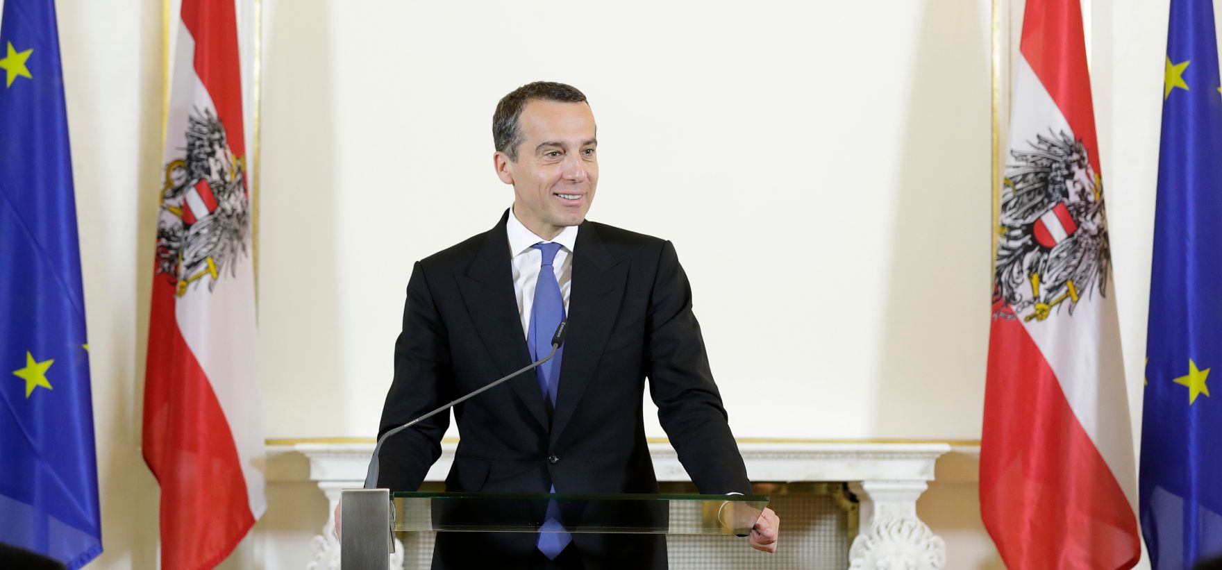 Am 13. Juni 2017 fand die Buchpr&auml;sentation "Die Staatskanzlei" im Bundeskanzleramt statt. Im Bild Bundeskanzler Christian Kern.
