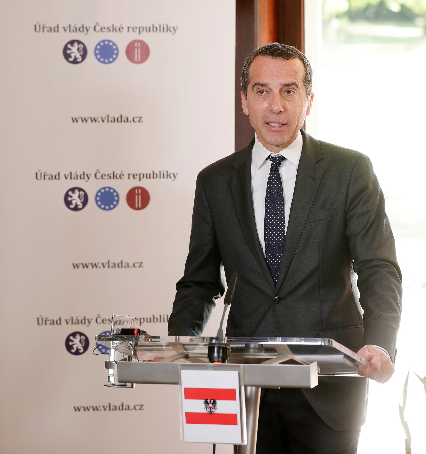 Am 22. Juni 2017 nahm Bundeskanzler Christian Kern (im Bild) am Austerlitz Treffen in Br&uuml;nn teil.