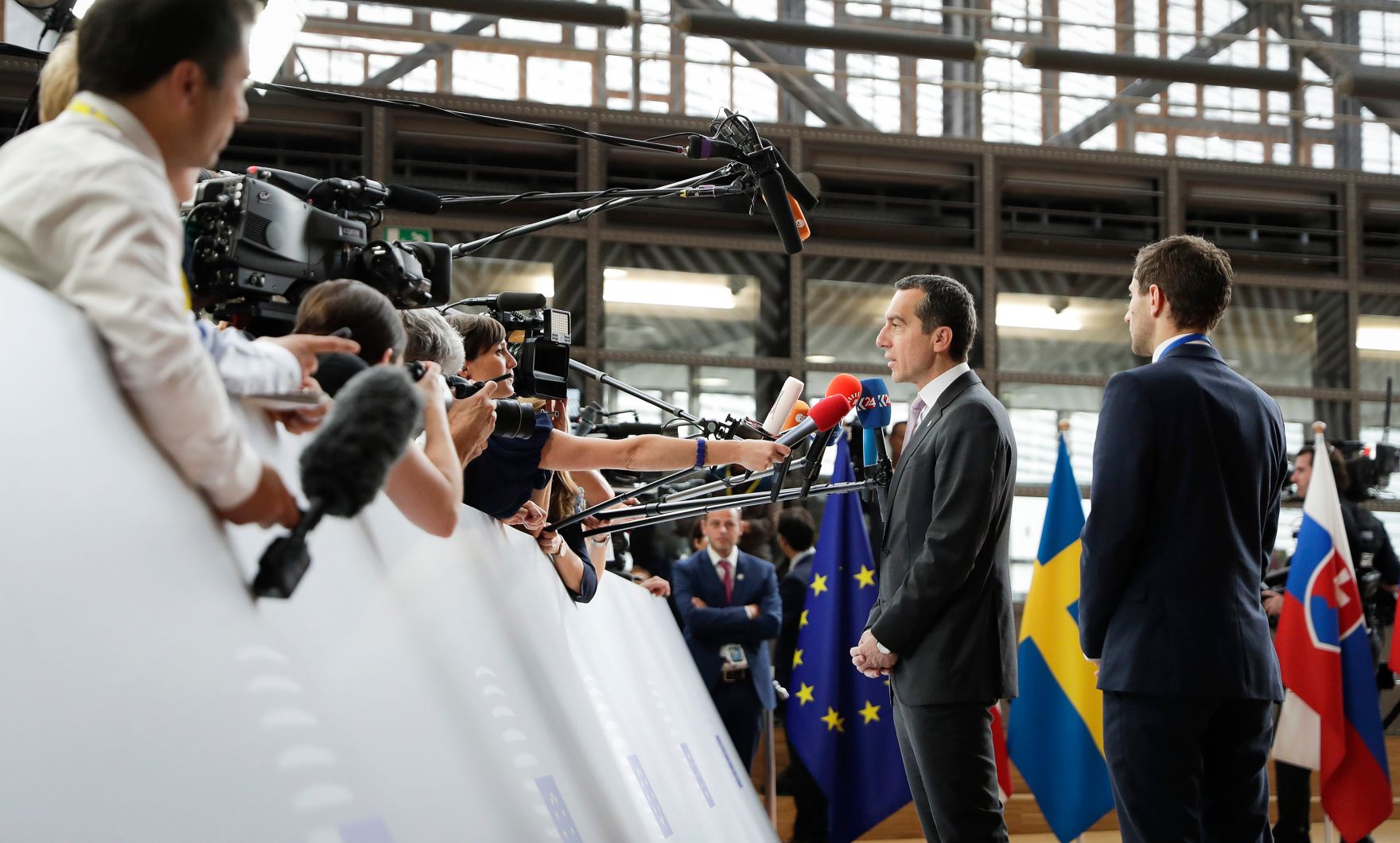 Am 23. Juni 2017 endete in Br&uuml;ssel der zweit&auml;gige Europ&auml;ische Rat der Staats- und Regierungschefs. Im Bild Bundeskanzler Christian Kern beim Pressestatement.