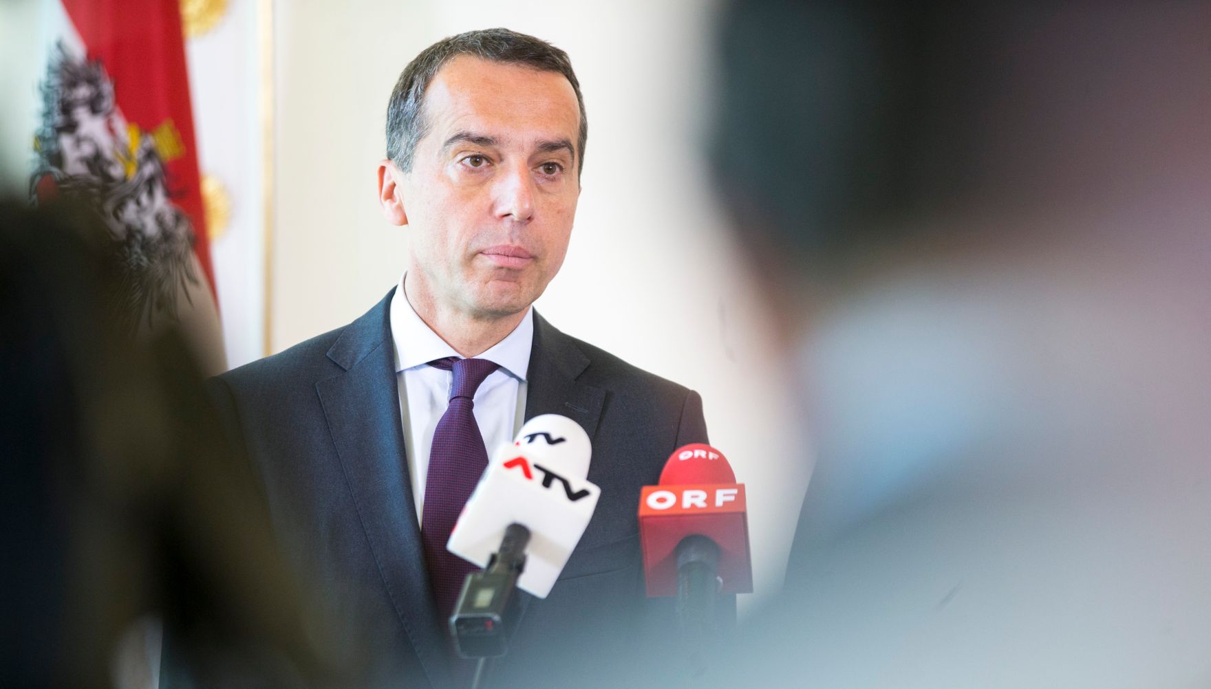 Am 5. Juli 2017 gaben Bundeskanzler Christian Kern (im Bild) und Verteidigungsminister Hans Peter Doskozil ein Statement zu den Grenzsicherungsma&szlig;nahmen ab.