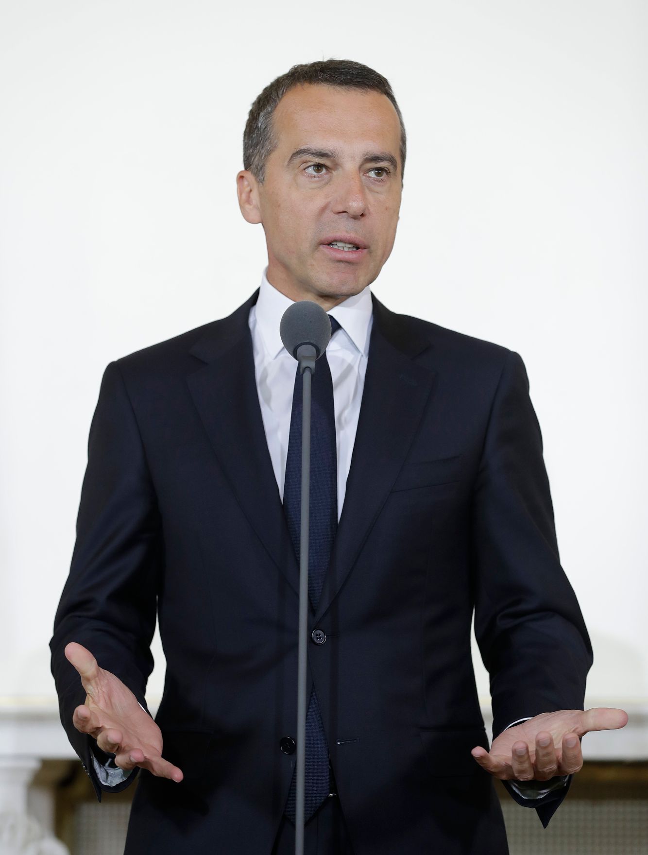 Am 22. August 2017 gab Bundeskanzler Christian Kern (im Bild) ein Pressestatement nach der Regierungssitzung.