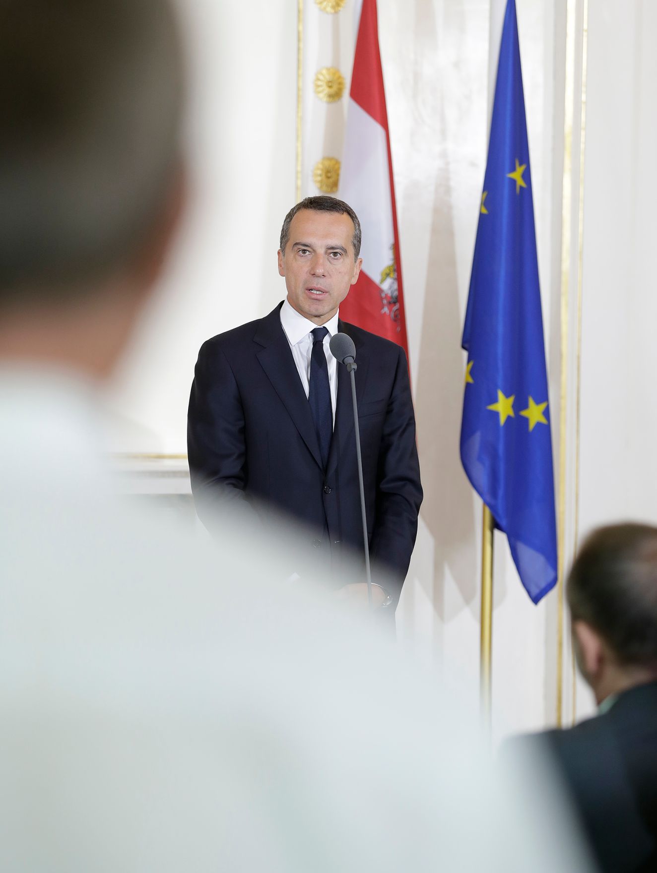 Am 22. August 2017 gab Bundeskanzler Christian Kern (im Bild) ein Pressestatement nach der Regierungssitzung.