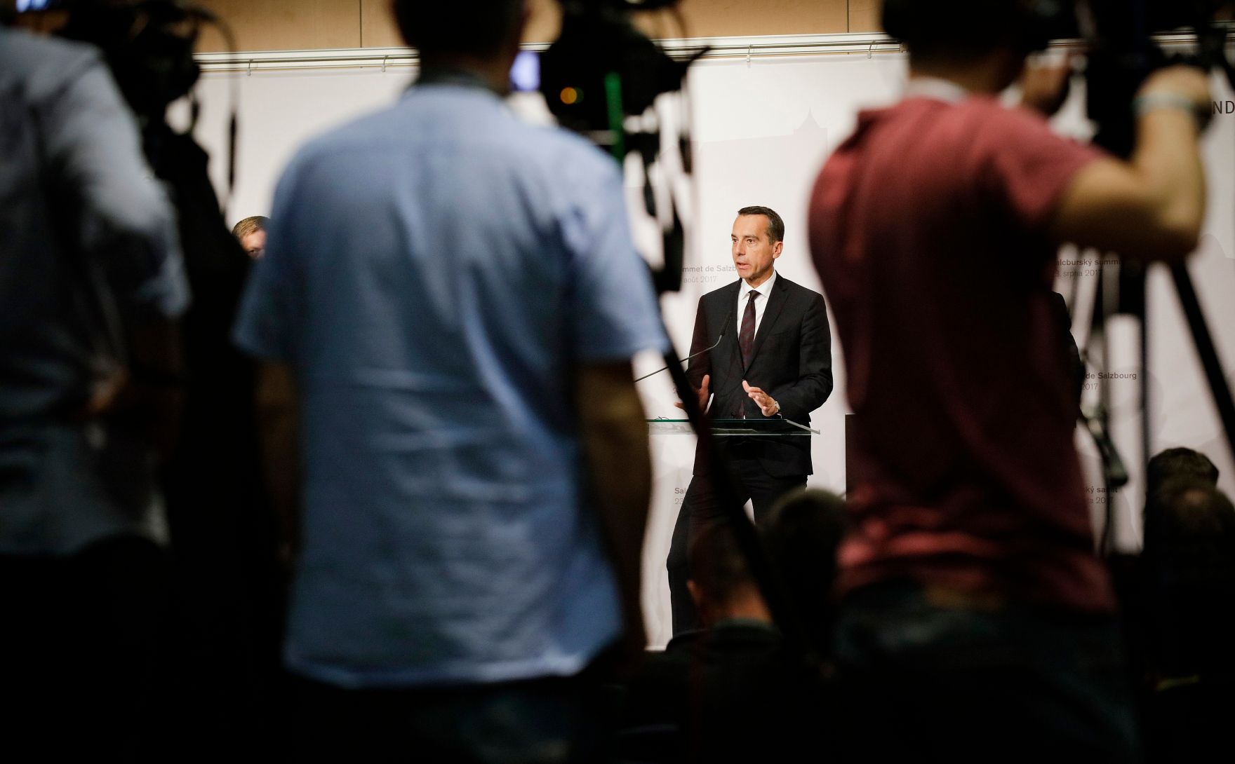 Am 23. August 2017 fand der Salzburger Gipfel statt. Im Bild Bundeskanzler Christian Kern bei der Pressekonferenz.