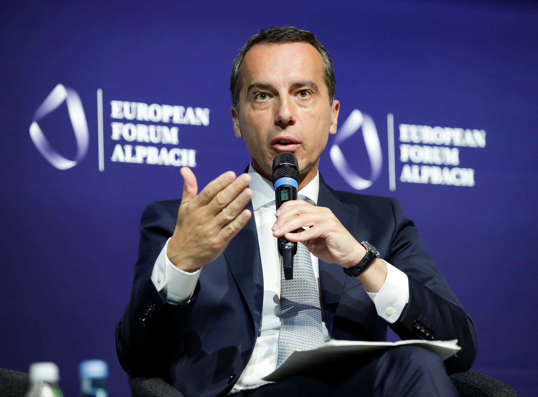 Am 28. August 2017 nahm Bundeskanzler Christian Kern (im Bild) am Europ&auml;ischen Forum Alpbach teil.