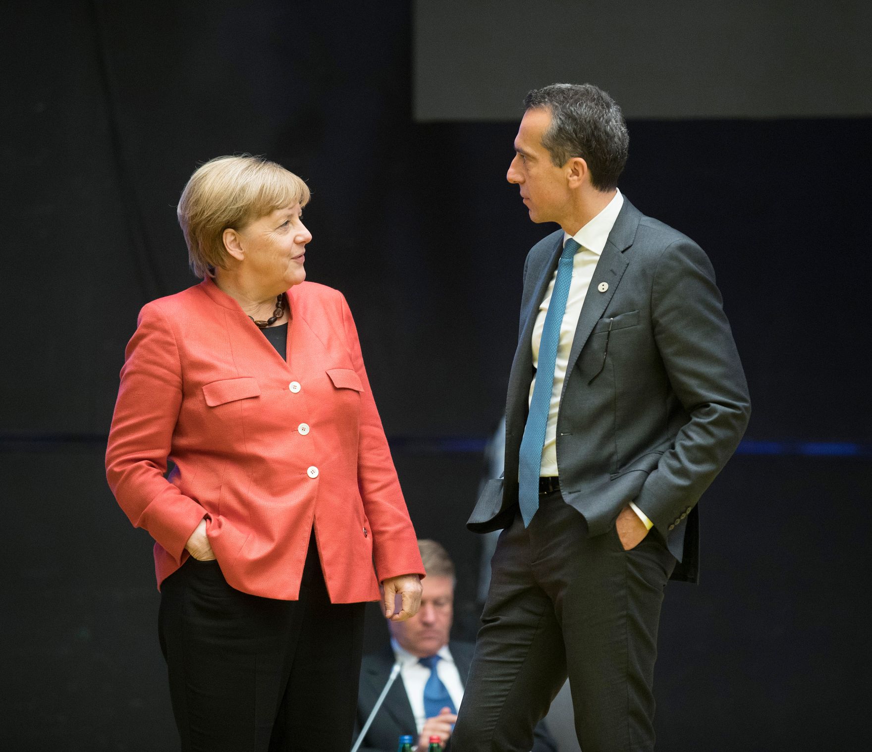 Am 29. September 2017 fand das Digitale Gipfeltreffen der Europ&auml;ischen Staats- und Regierungschefs in Tallinn statt. Im Bild Bundeskanzler Christian Kern (r.) mit der deutschen Bundeskanzlerin Angela Merkel (l.).