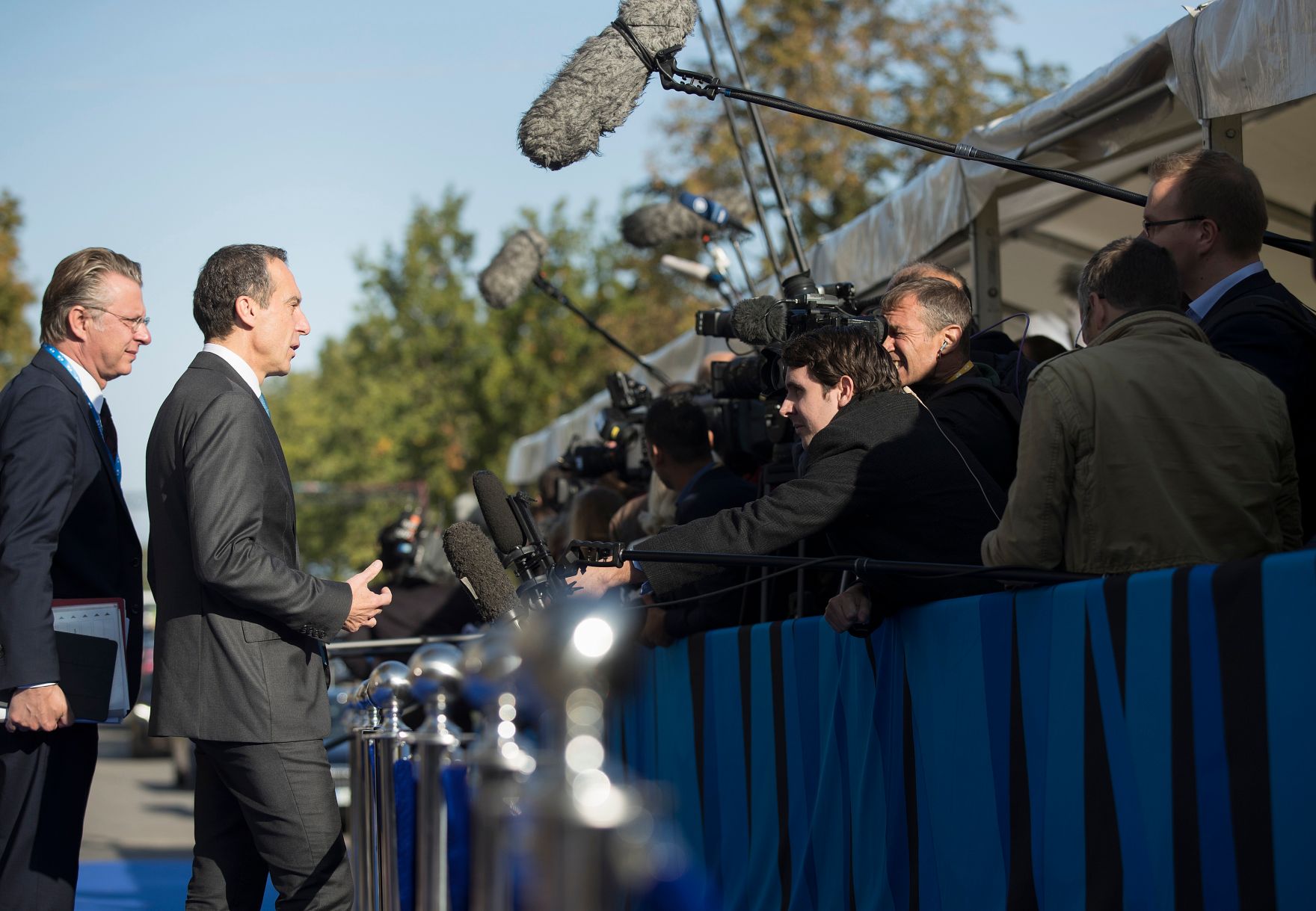 Am 29. September 2017 fand das Digitale Gipfeltreffen der Europ&auml;ischen Staats- und Regierungschefs in Tallinn statt. Im Bild Bundeskanzler Christian Kern beim Pressestatement.