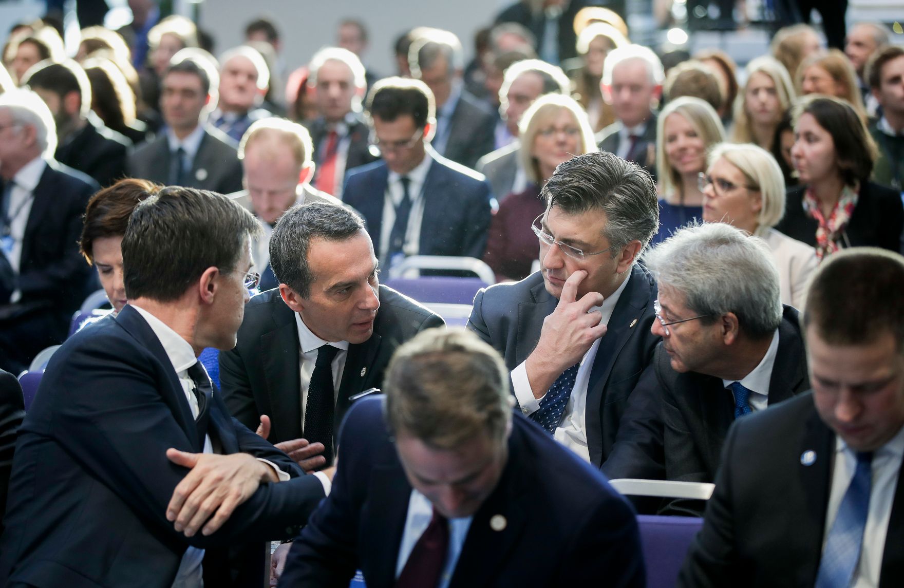 Am 17. November 2017 fand der Sozialgipfel der Europ&auml;ischen Staats- und Regierungschefs in G&ouml;teborg statt. Im Bild Bundeskanzler Christian Kern (m.l.) mit dem kroatischen Premierminister Andrej Plenković (m.r.), dem italienischen Premierminister Paolo Gentiloni (r.) und dem niederl&auml;ndischen Premierminister Mark Rutte (l.).