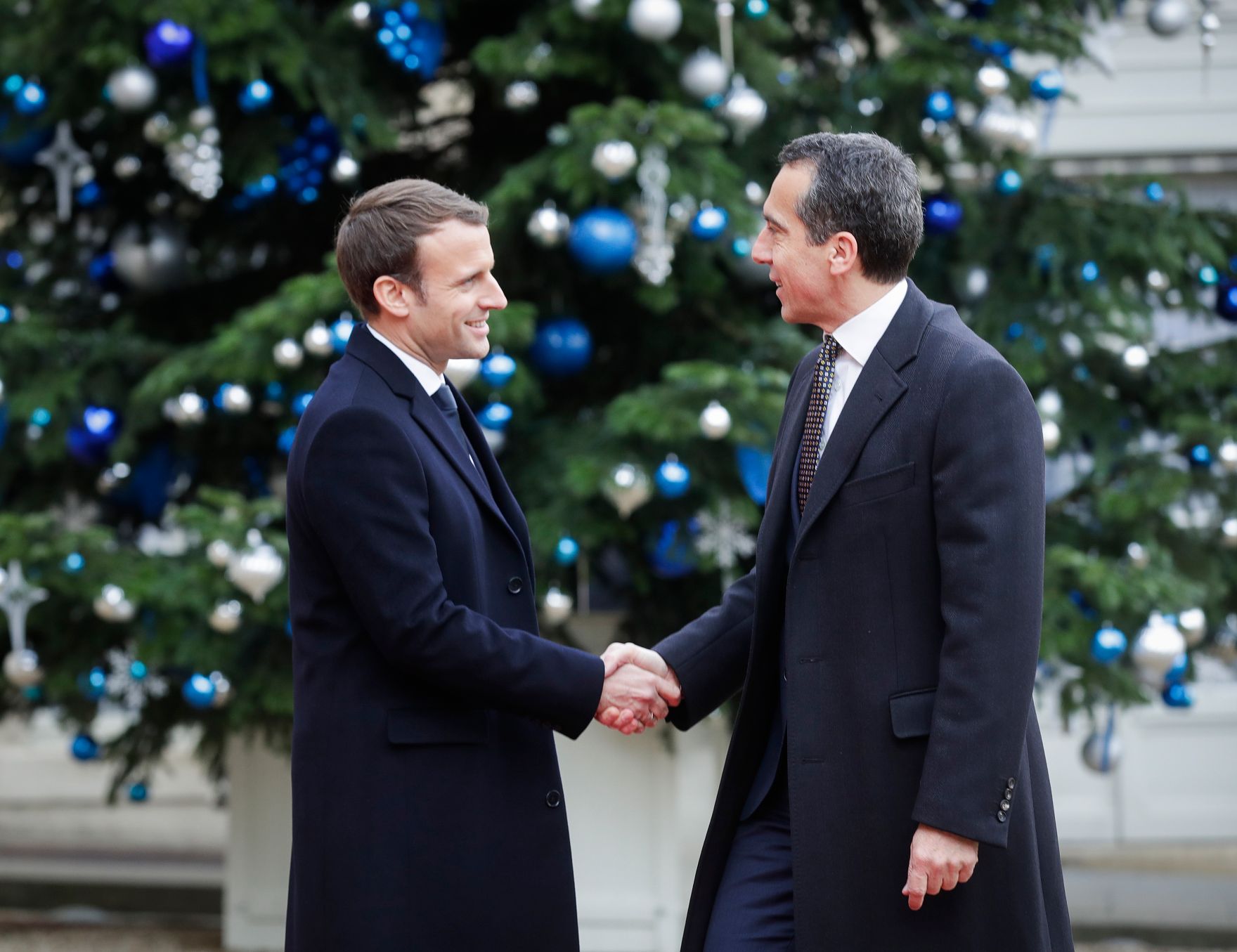 Am 12. Dezember 2017 fand ein Klimagipfel in Paris statt. Im Bild Bundeskanzler Christian Kern (r.) mit dem franz&ouml;sischen Pr&auml;sidenten Emmanuel Macron (l.).
