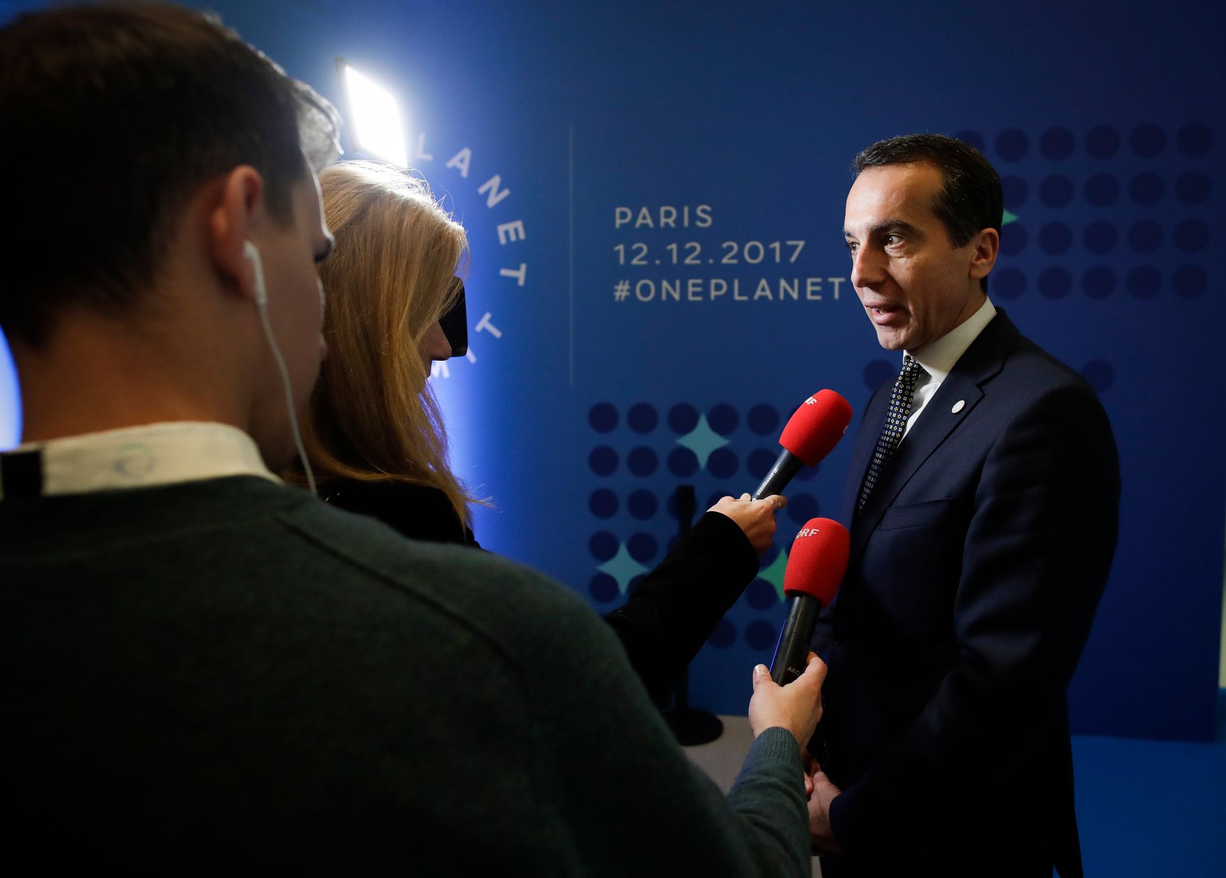Am 12. Dezember 2017 fand ein Klimagipfel in Paris statt. Im Bild Bundeskanzler Christian Kern beim Pressestatement.