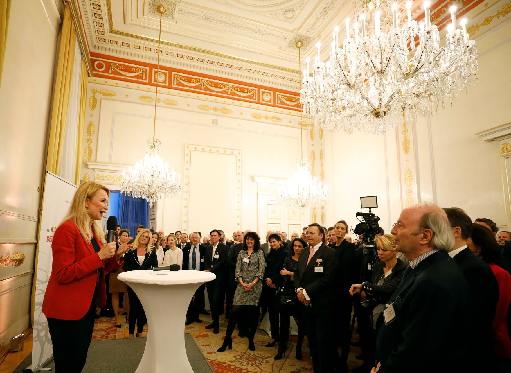 Am 11. M&auml;rz 2019 fand ein Empfang f&uuml;r &ouml;sterreichische Leitbetriebe im Bundeskanzleramt statt. Im Bild Leiterin von Think Austria Antonella Mei-Pochtler (l.).