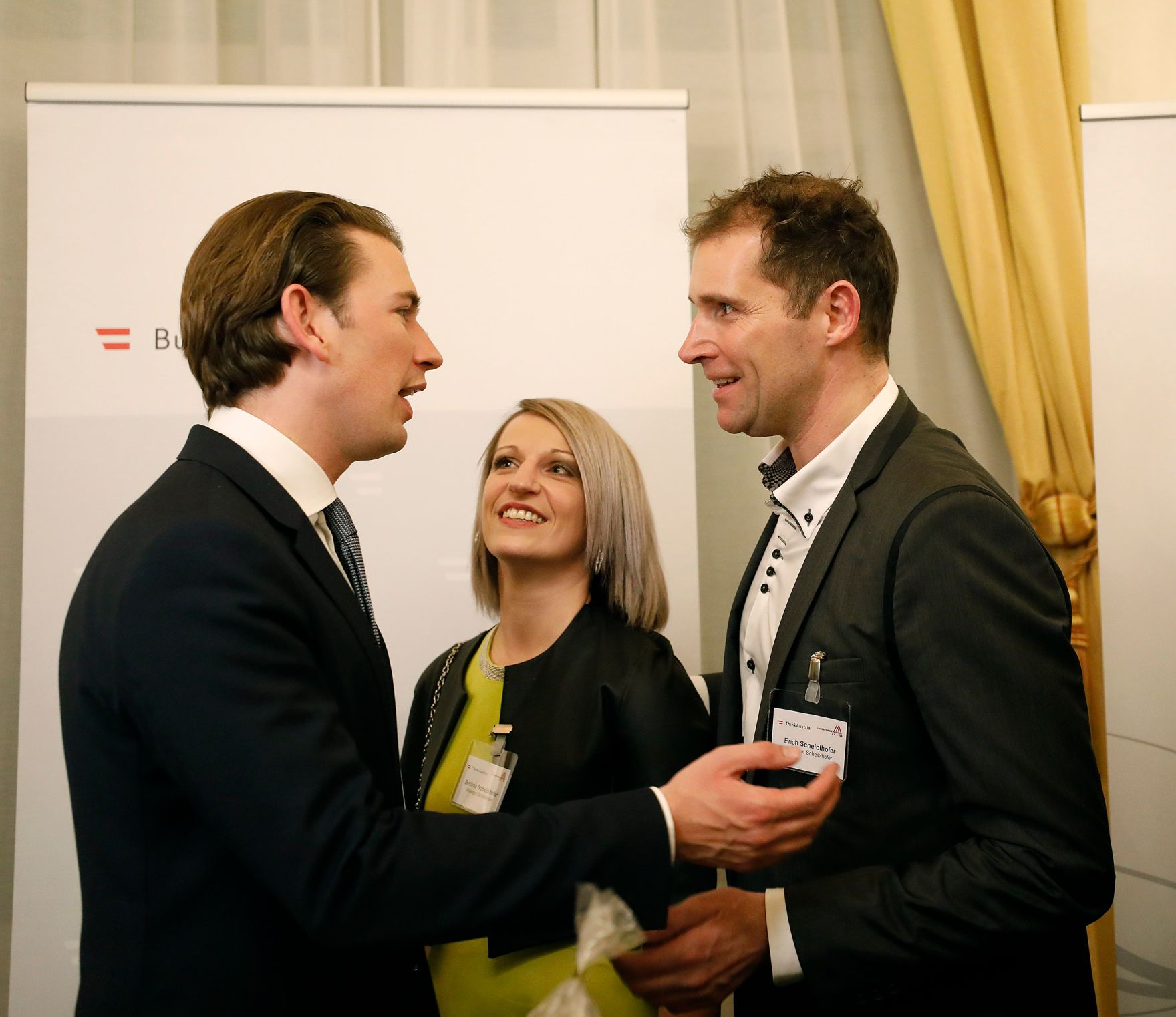 Am 11. M&auml;rz 2019 fand ein Empfang f&uuml;r &ouml;sterreichische Leitbetriebe im Bundeskanzleramt statt. Im Bild Bundeskanzler Sebastian Kurz (l.).