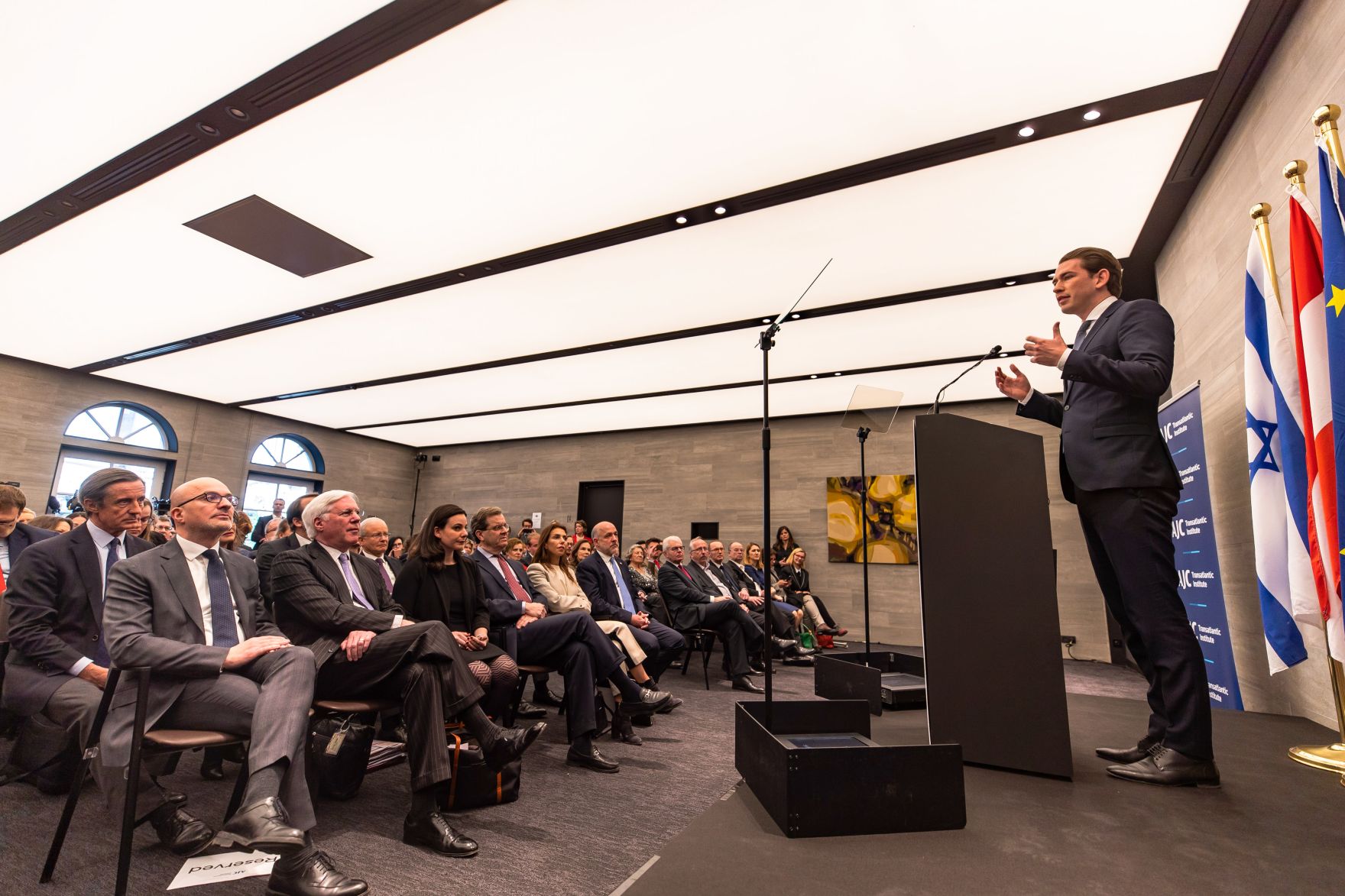 Am 21. M&auml;rz 2019 nahm Bundeskanzler Sebastian Kurz an der Veranstaltung der AJC mit der europ&auml;ischen j&uuml;dischen Gemeinde teil.