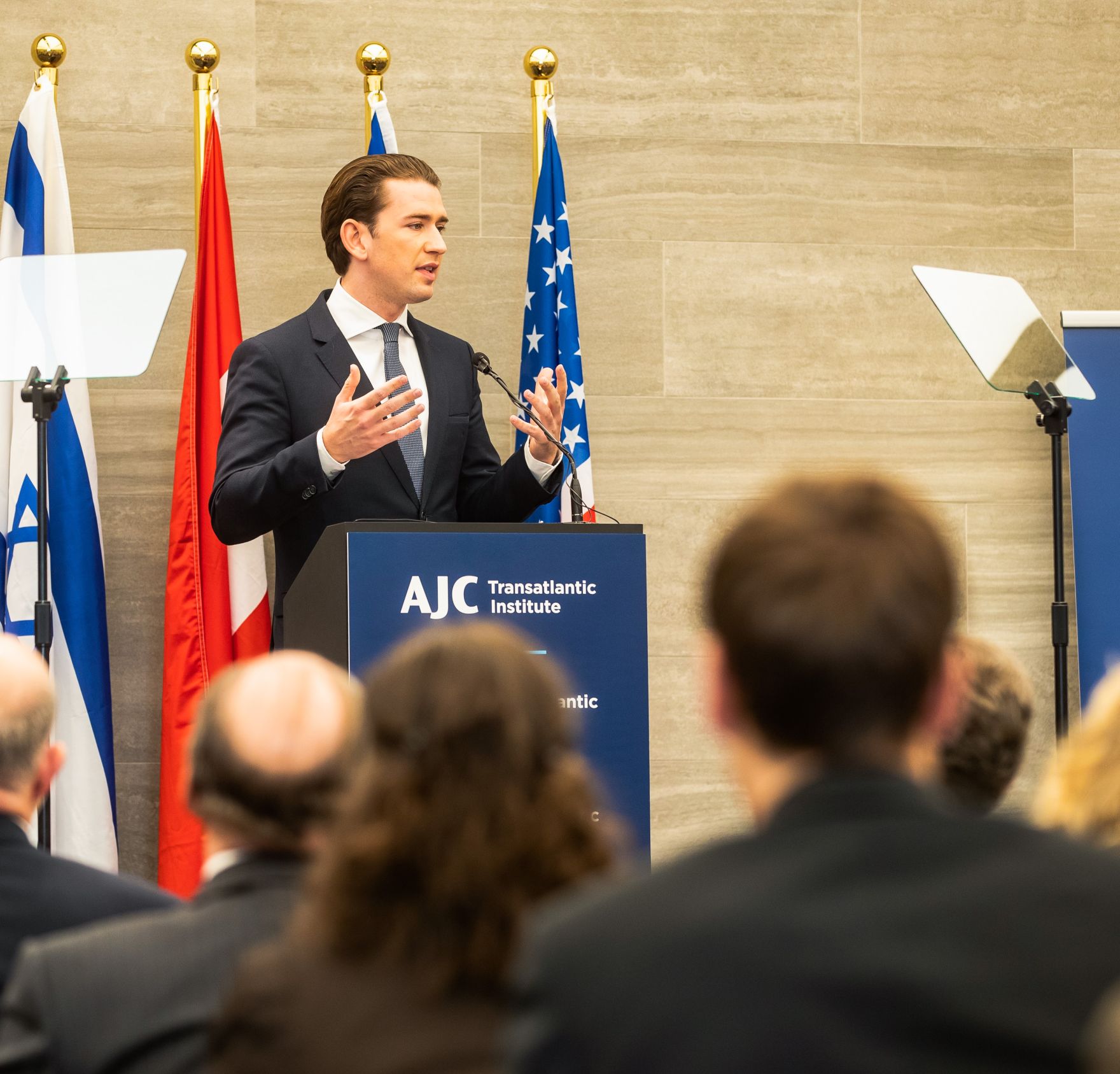 Am 21. M&auml;rz 2019 nahm Bundeskanzler Sebastian Kurz an der Veranstaltung der AJC mit der europ&auml;ischen j&uuml;dischen Gemeinde teil.