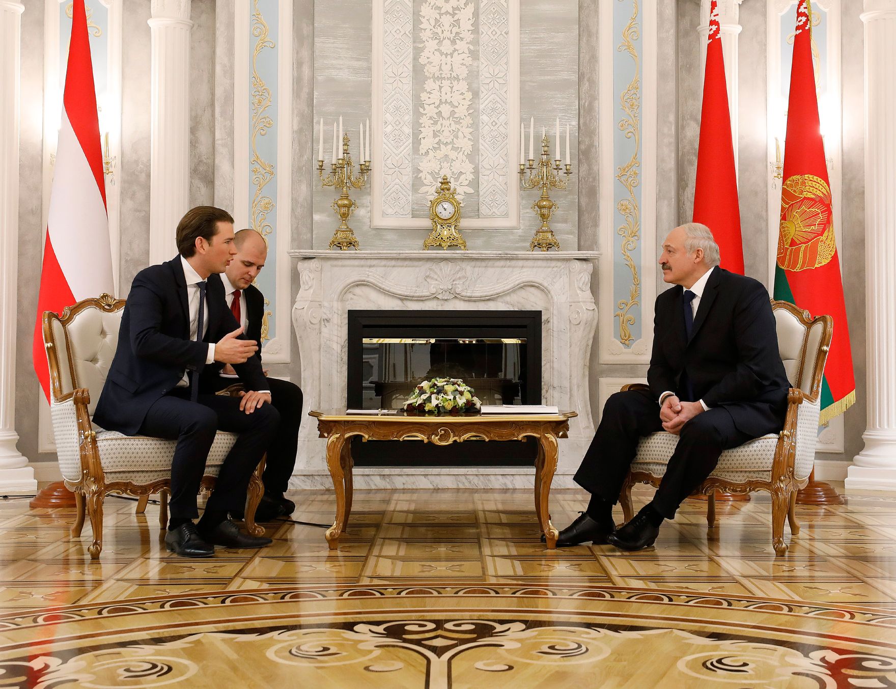 Am 28. M&auml;rz 2019 fand die Arbeitsreise von Bundeskanzler Sebastian Kurz (l.) in Minsk statt. Im Bild mit Wei&szlig;russlands Pr&auml;sident Alexander Lukaschenko (r.).
