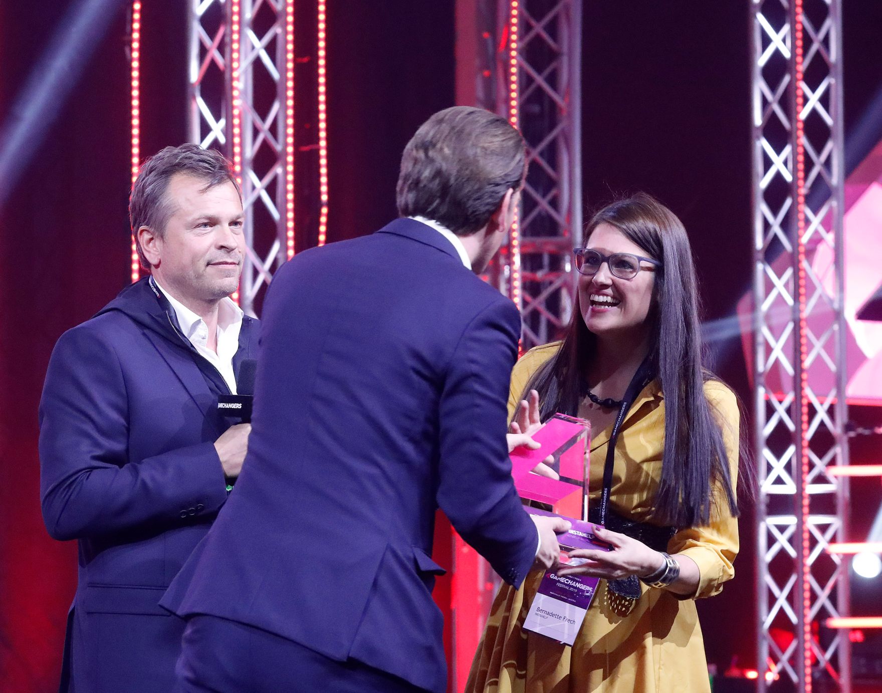 Am 11. April 2019 nahm Bundeskanzler Sebastian Kurz (l.) beim 4Gamechangers Festival teil.