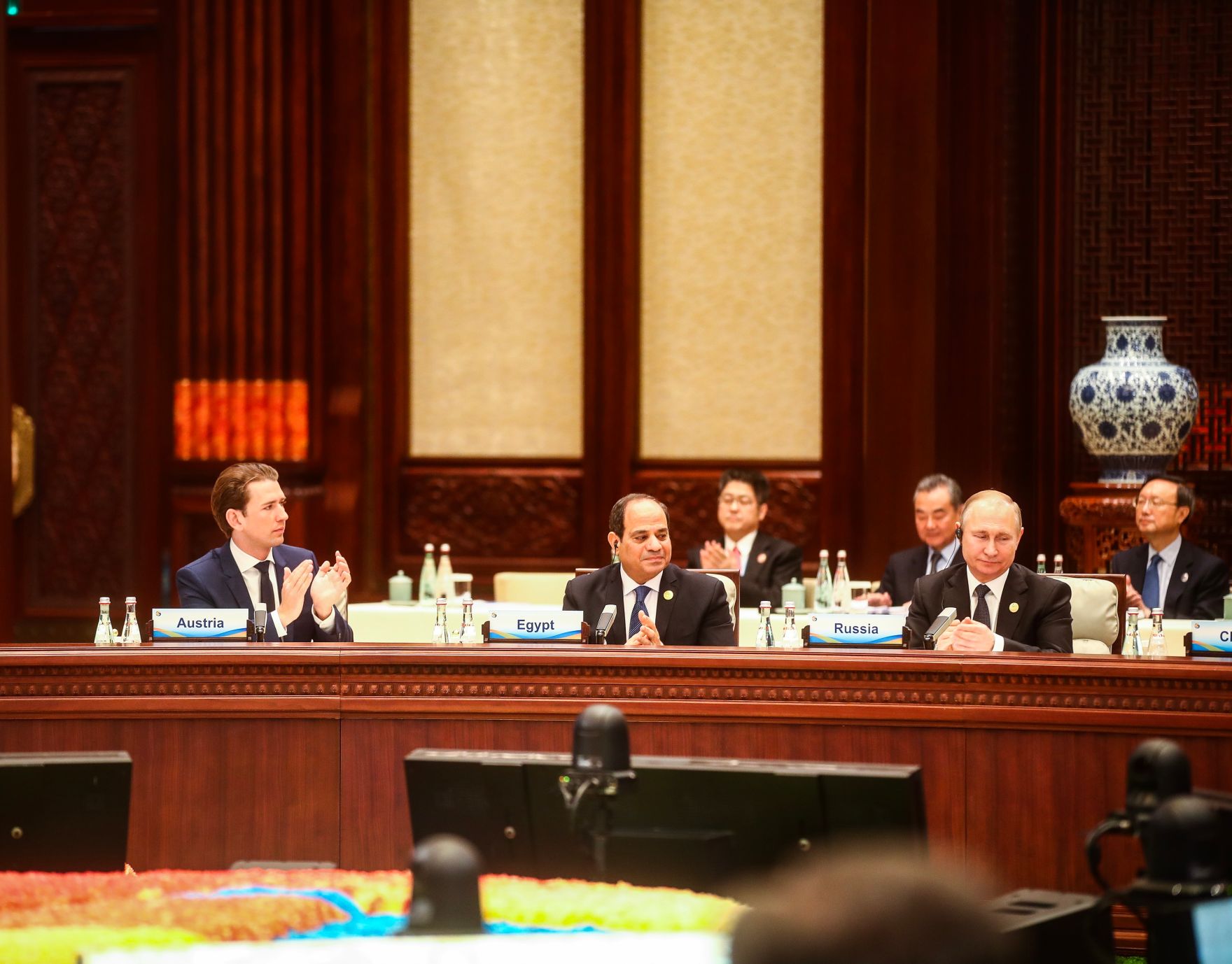 Am 27. April 2019 fand die Arbeitsreise von Bundeskanzler Sebastian Kurz (l.) in China statt. Im Bild beim Belt and Road Forum.