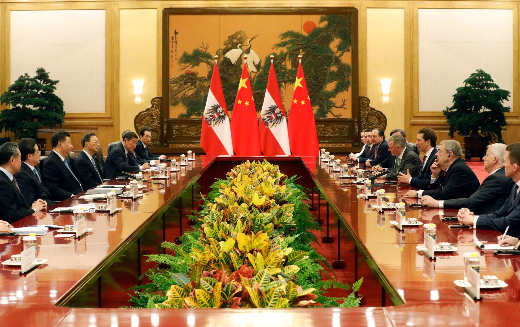 Am 29. April 2019 fand die Arbeitsreise von Bundeskanzler Sebastian Kurz in China statt. Im Bild bei dem Staatspr&auml;sident der Volksrepublik China Xi Jinping.