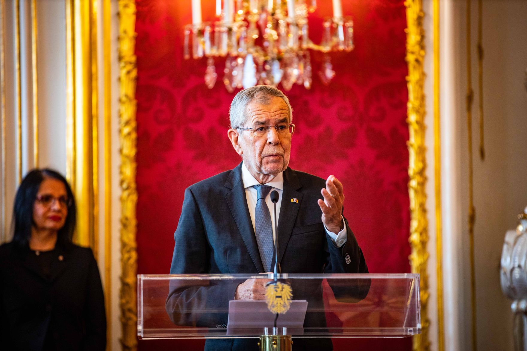 Am 22. Mai 2019 fand die Angelobung der &ouml;sterreichischen &Uuml;bergangsminister durch Bundespr&auml;sident Alexander Van der Bellen (im Bild) statt.