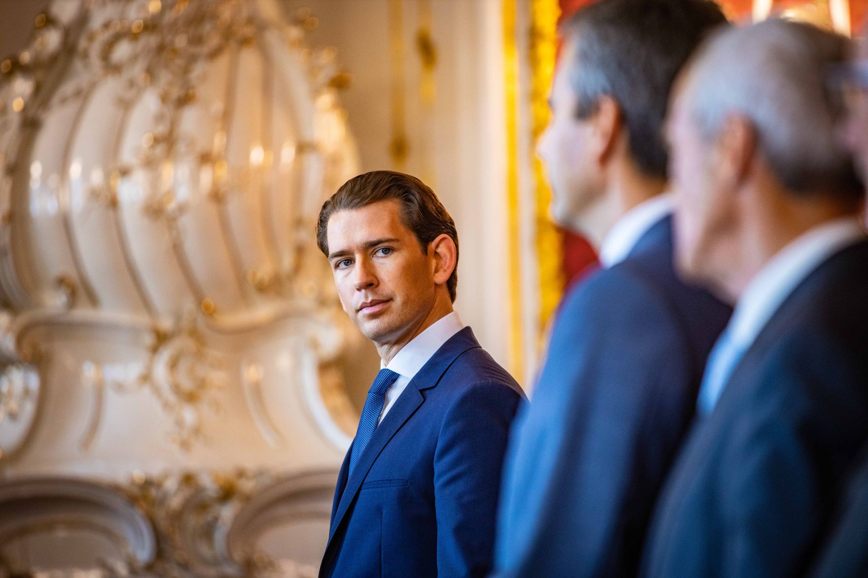 Am 22. Mai 2019 fand die Angelobung der &ouml;sterreichischen &Uuml;bergangsminister durch Bundespr&auml;sident Alexander Van der Bellen statt. Im Bild Bundeskanzler Sebastian Kurz (l.).